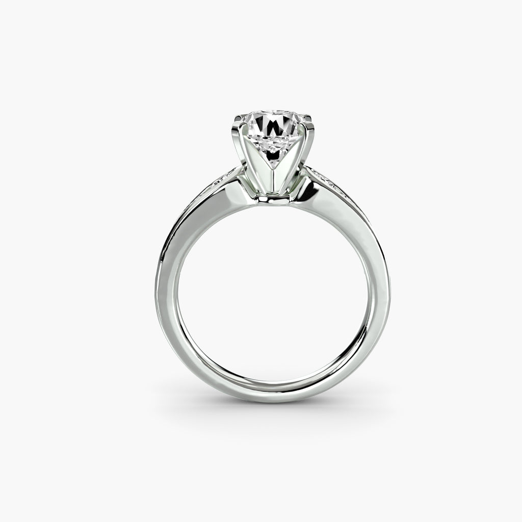 Anello solitario con pavé — montatura, gambo 2,3 mm