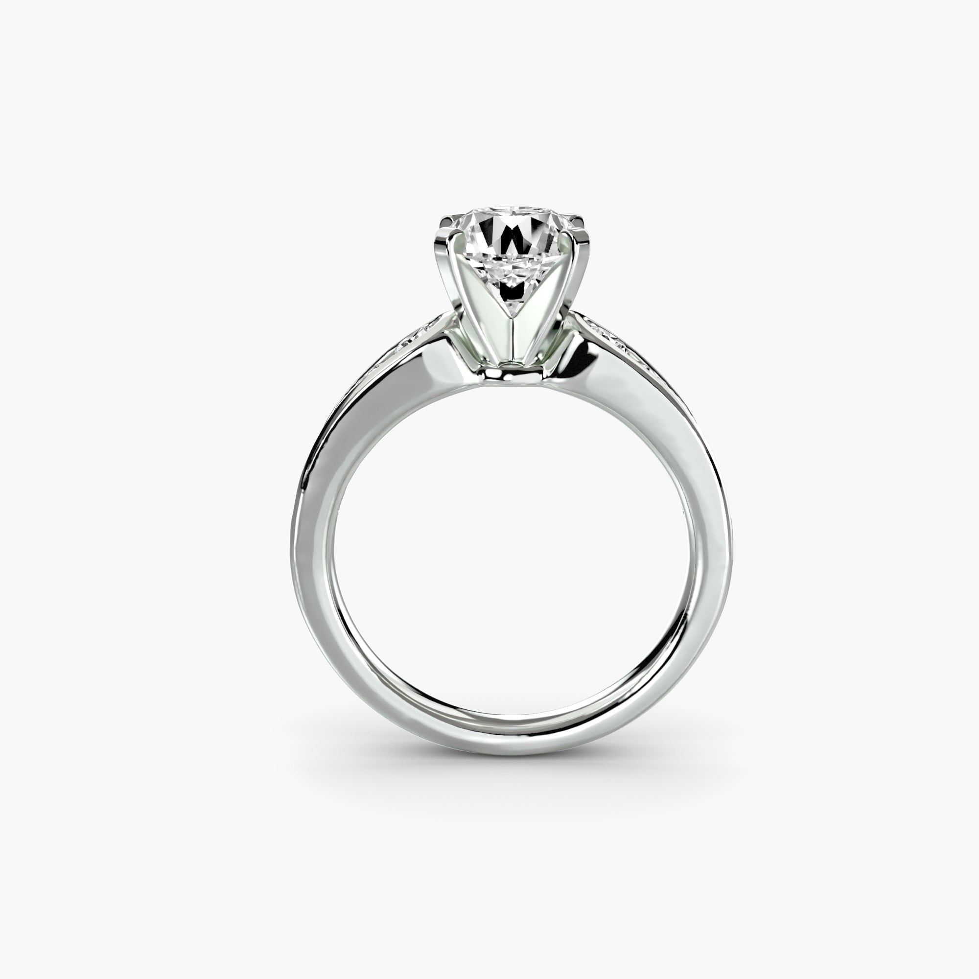 Anello solitario con pavé — montatura, gambo 2,3 mm