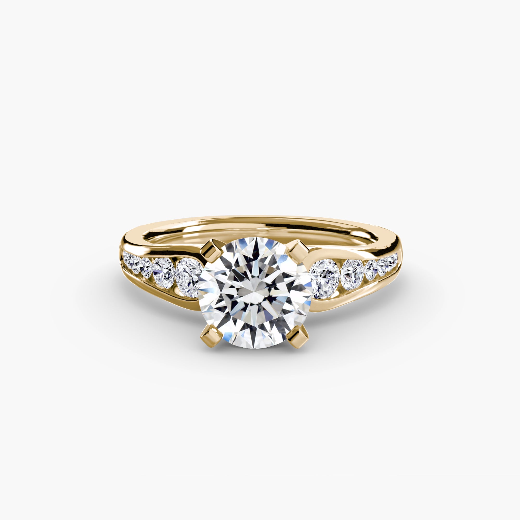 Anello solitario con pavé — montatura, gambo 2,3 mm