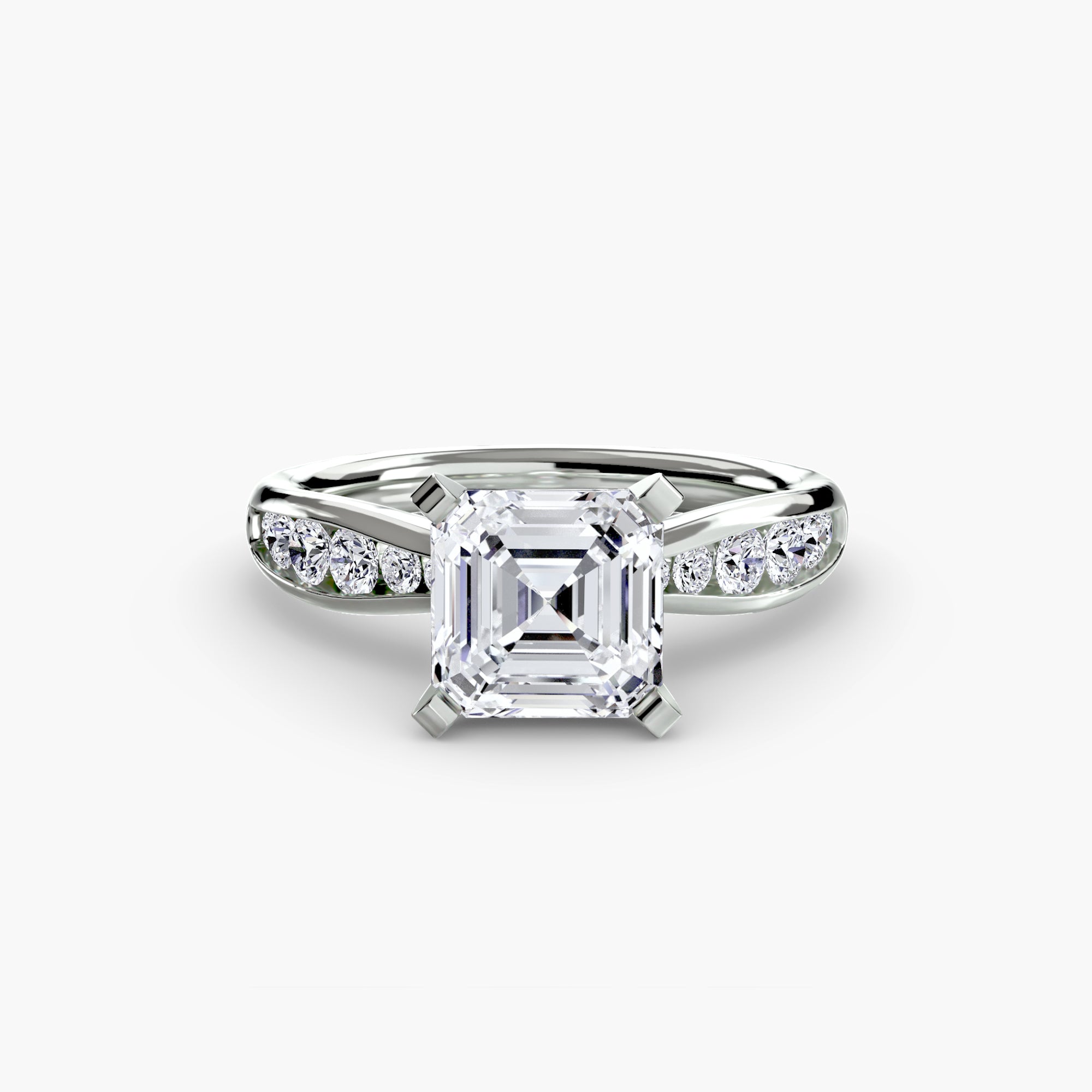 Anello solitario con pavé sottile — montatura, 2,3 mm