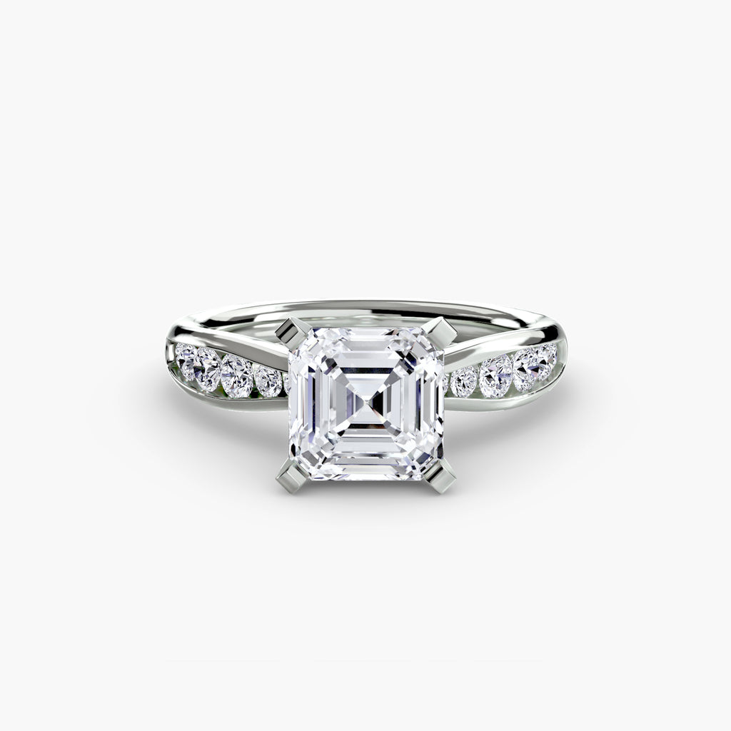 Anello solitario con pavé sottile — montatura, 2,3 mm