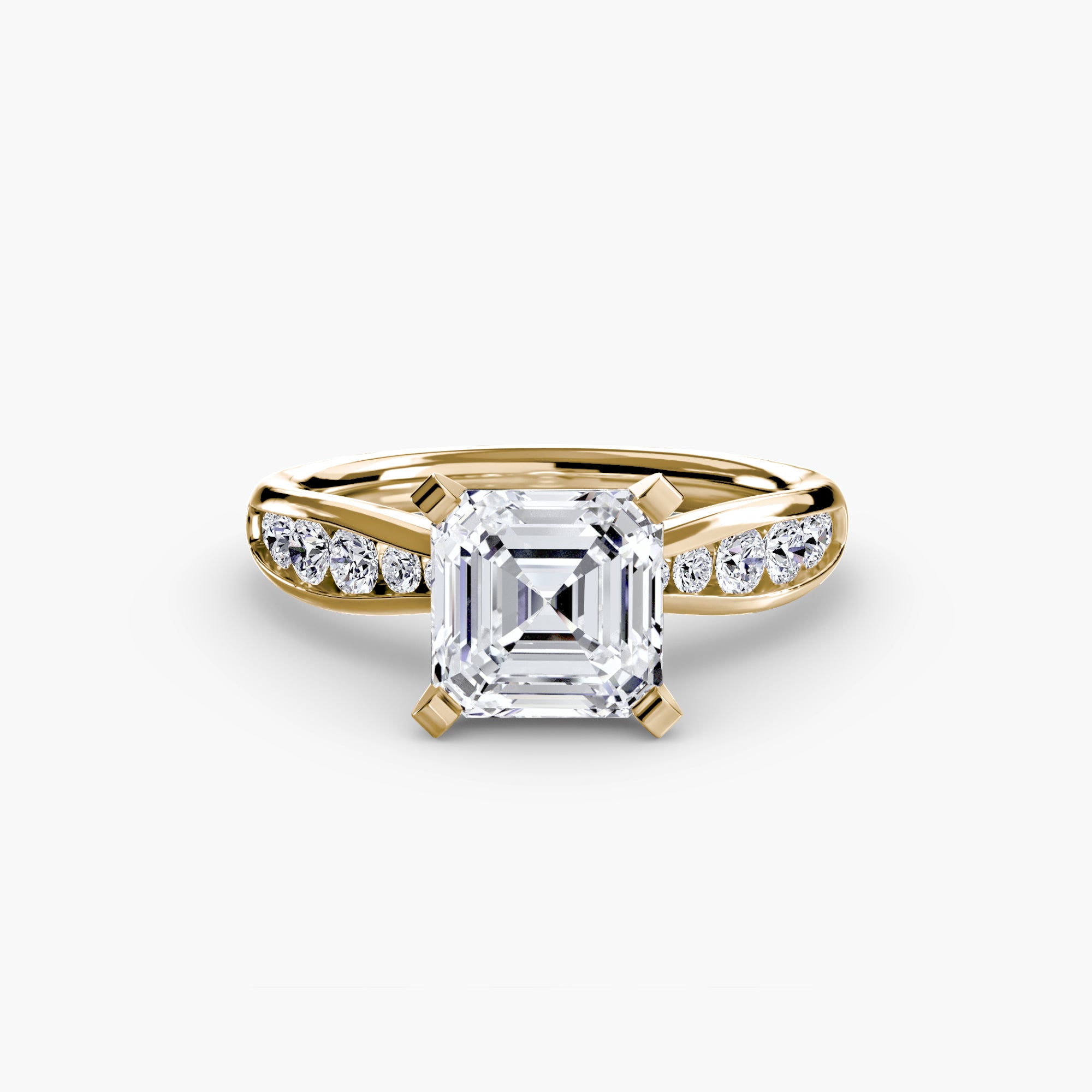 Anello solitario con pavé sottile — montatura, 2,3 mm