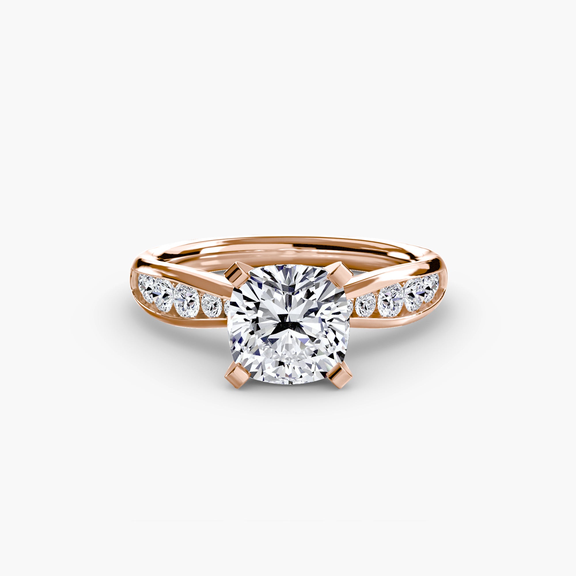 Anello solitario con pavé sottile — montatura, 2,3 mm
