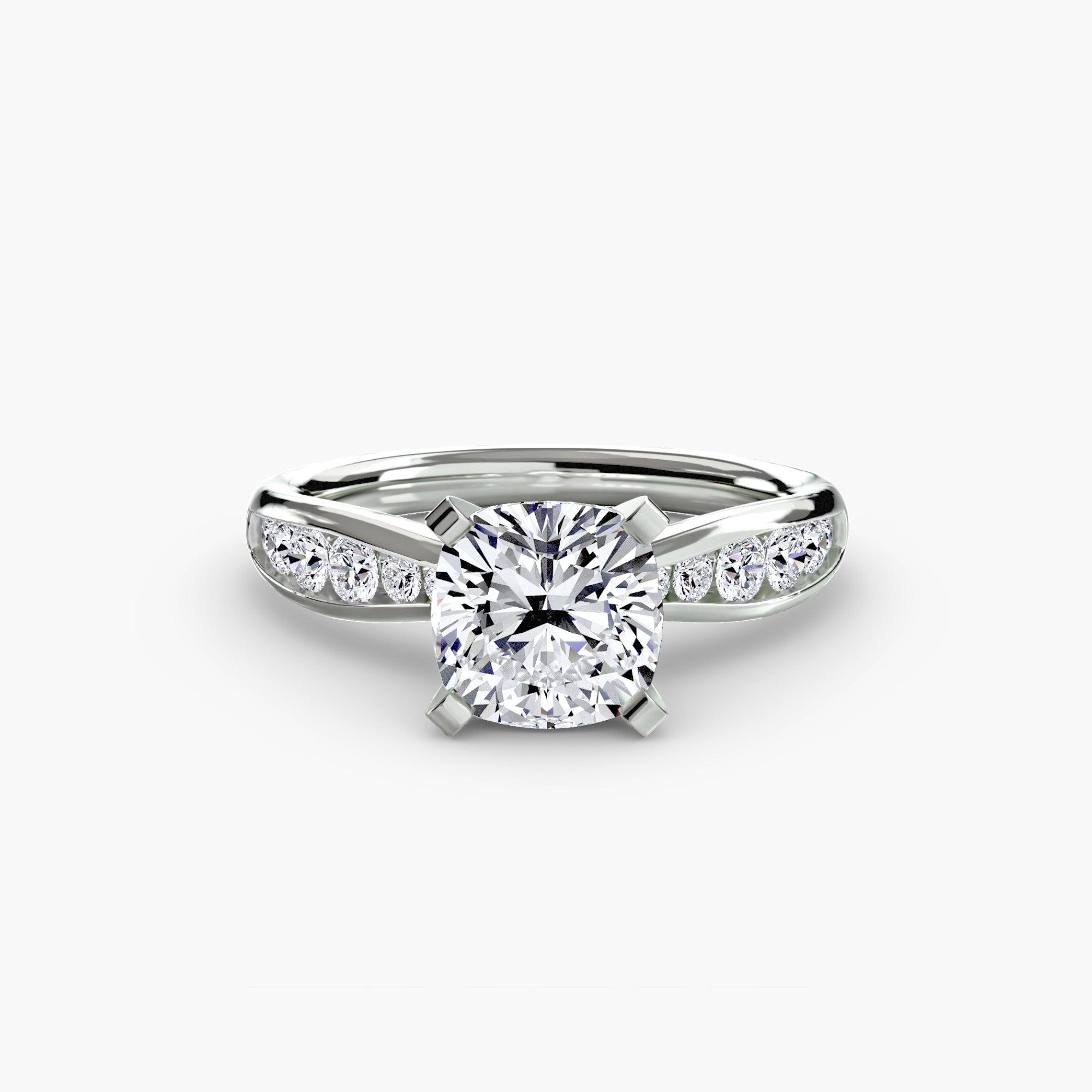 Anello solitario con pavé sottile — montatura, 2,3 mm