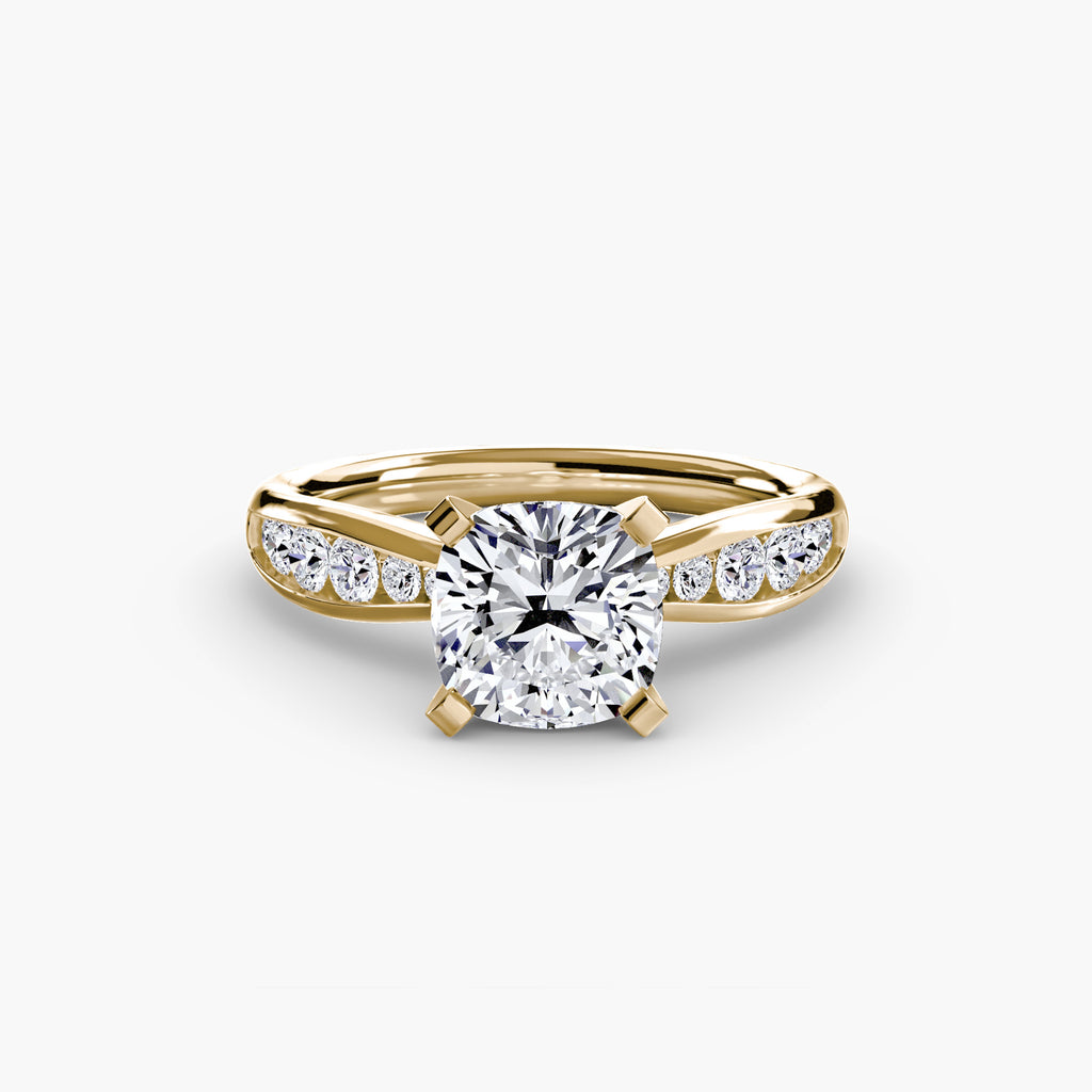 Anello solitario con pavé sottile — montatura, 2,3 mm