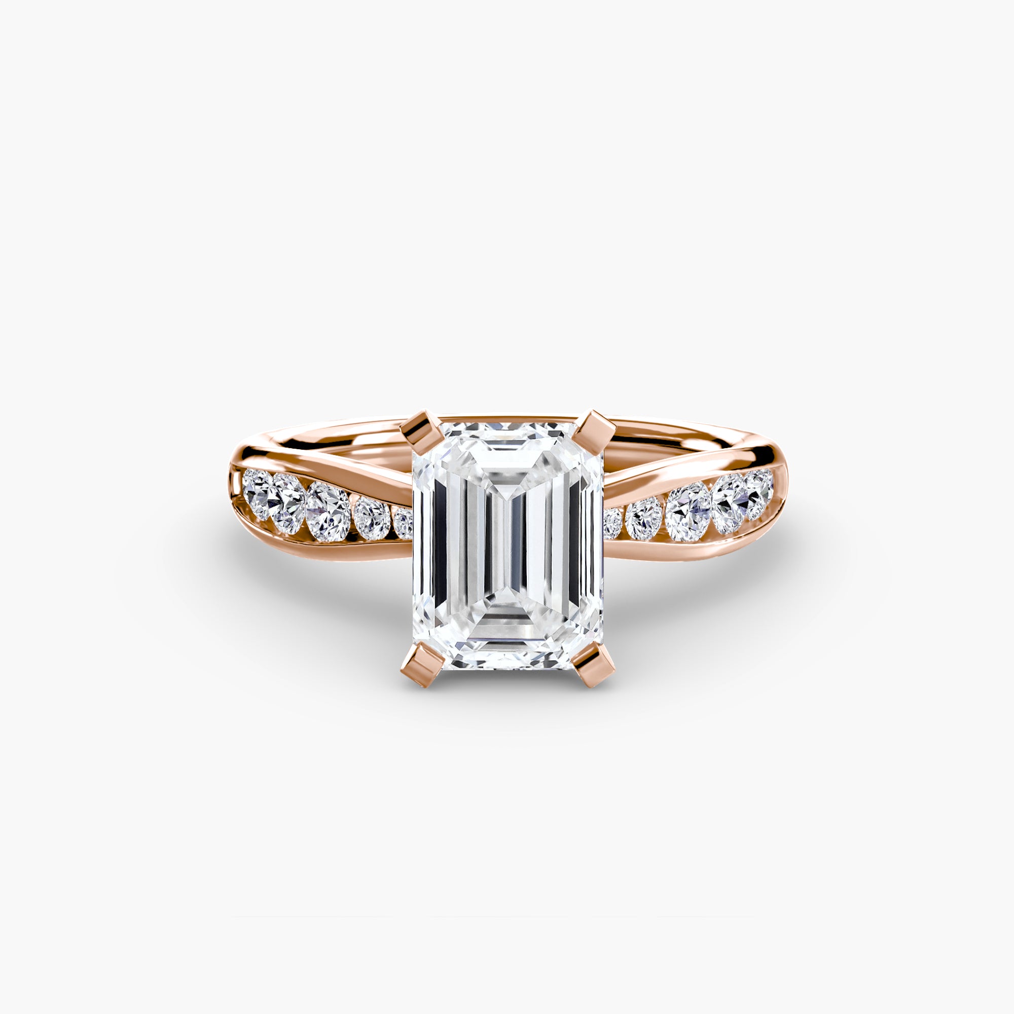 Anello solitario con pavé sottile — montatura, 2,3 mm