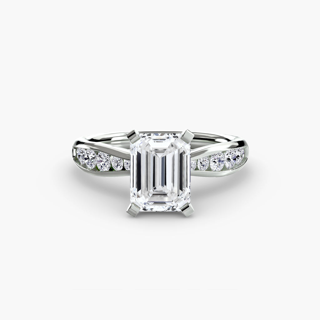 Anello solitario con pavé sottile — montatura, 2,3 mm