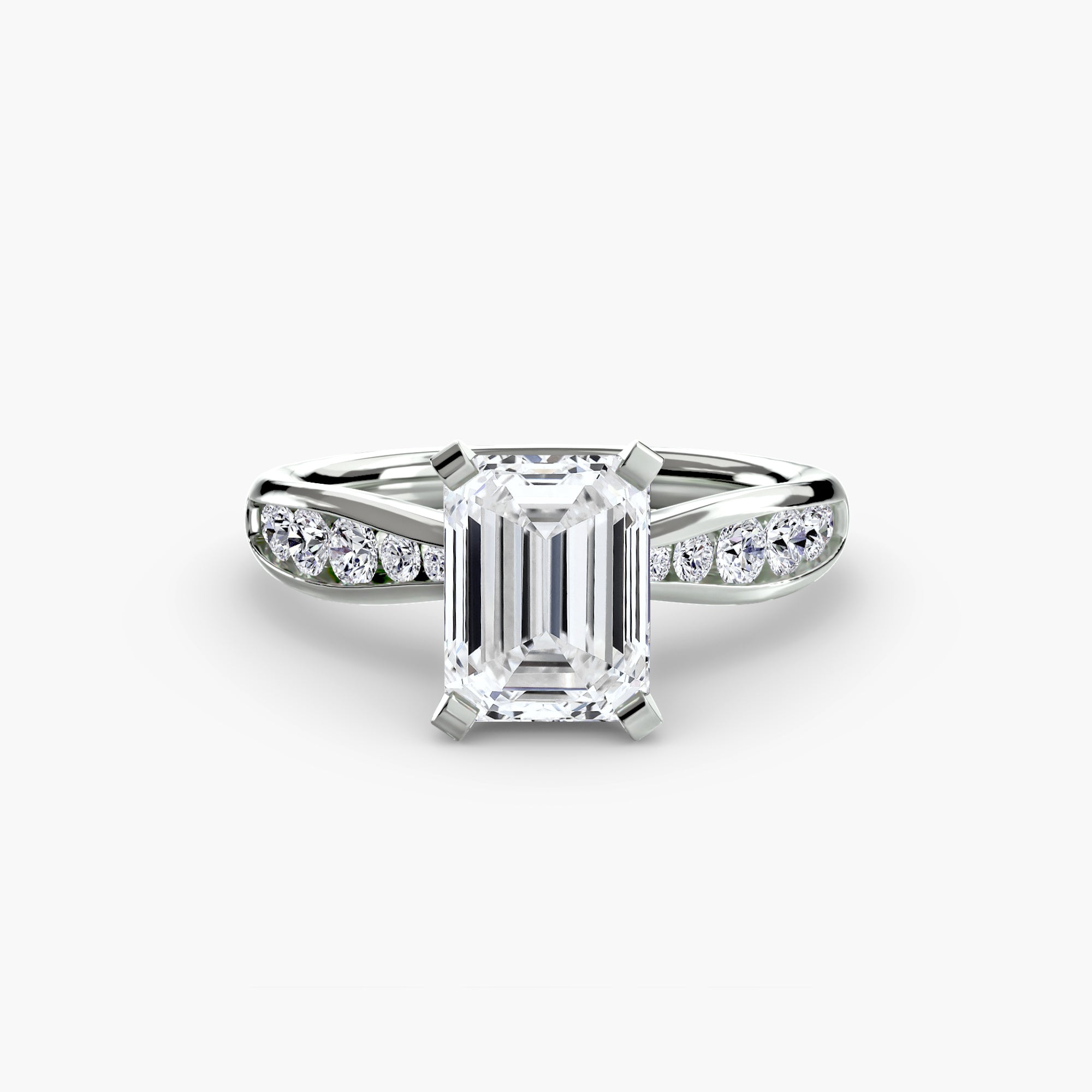 Anello solitario con pavé sottile — montatura, 2,3 mm