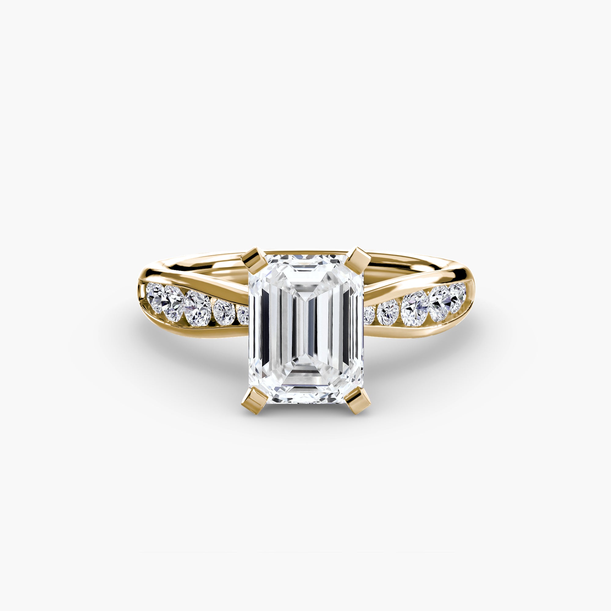 Anello solitario con pavé sottile — montatura, 2,3 mm