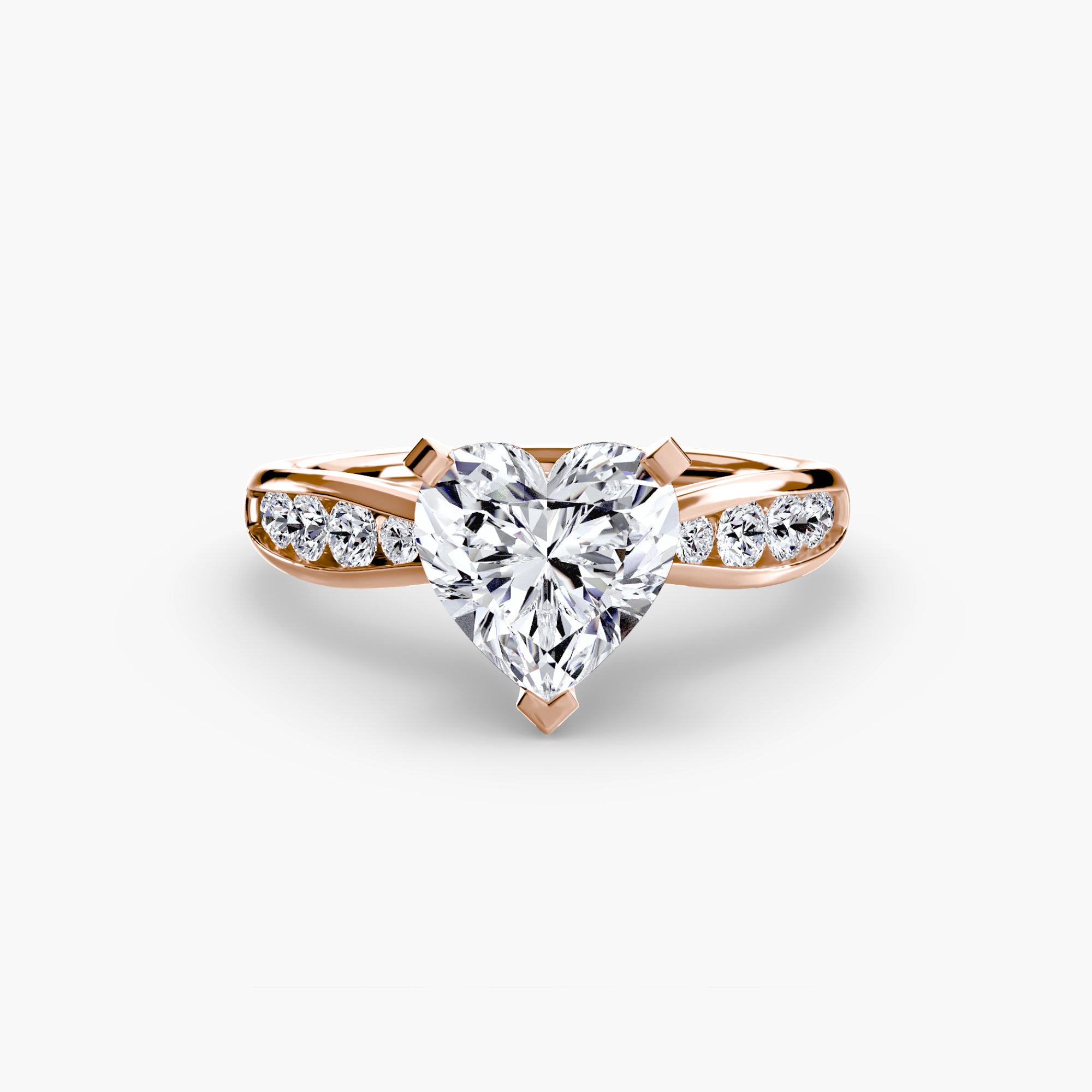 Anello solitario con pavé sottile — montatura, 2,3 mm