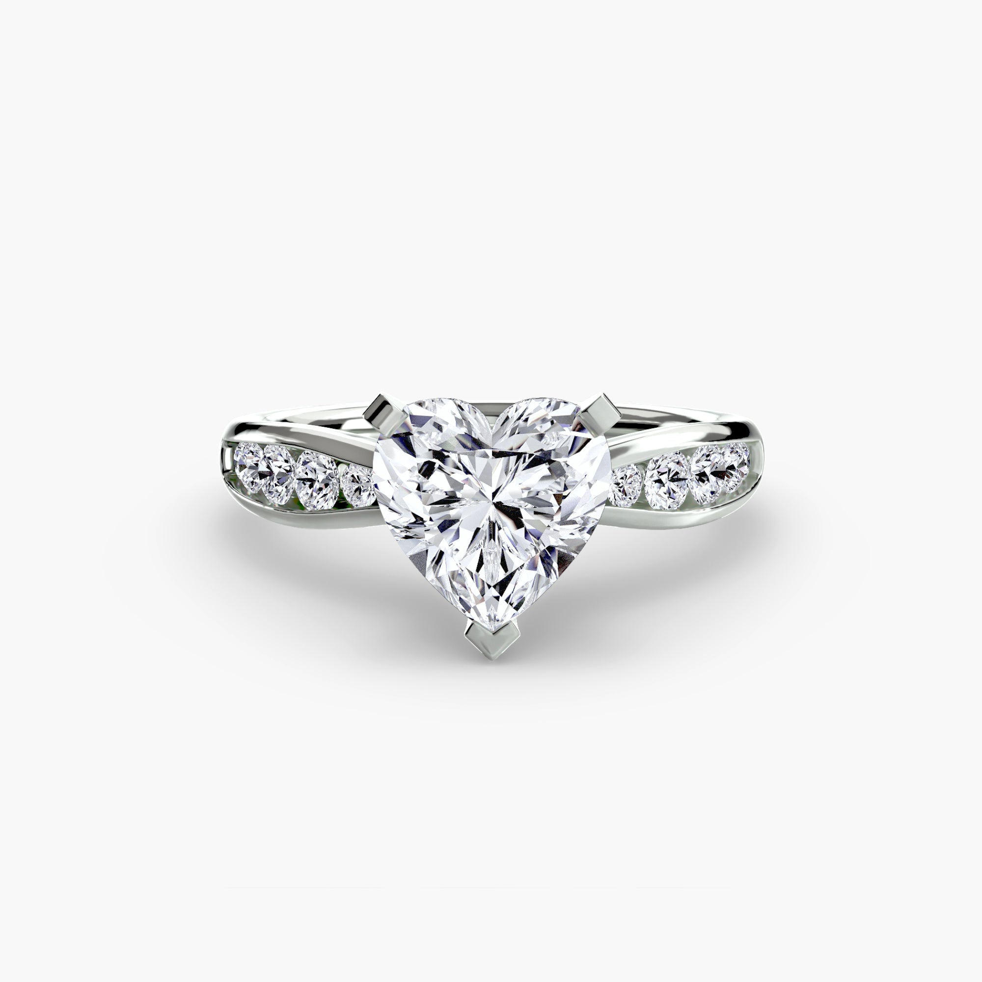Anello solitario con pavé sottile — montatura, 2,3 mm