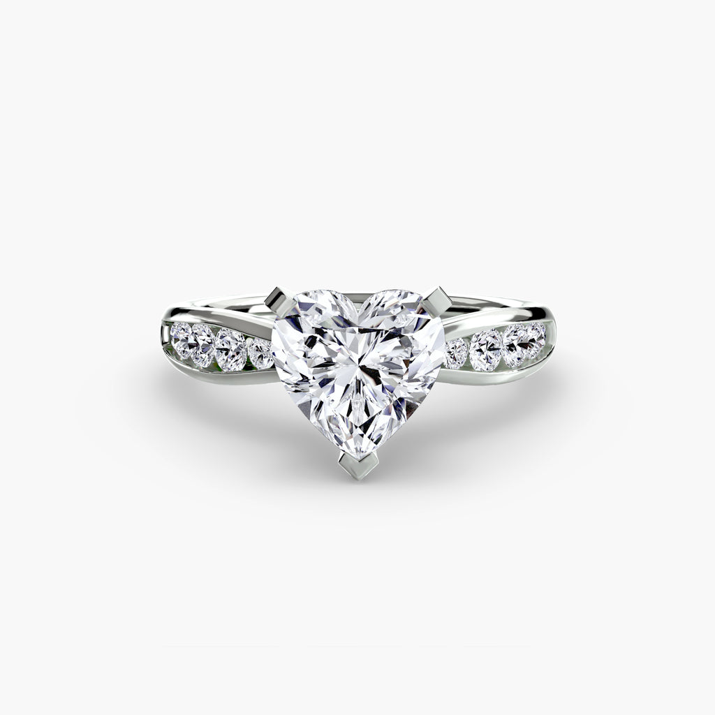Anello solitario con pavé sottile — montatura, 2,3 mm