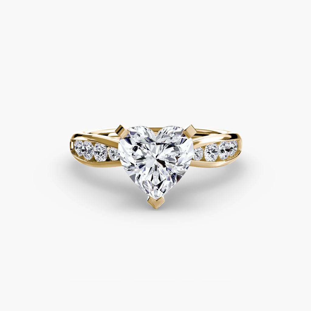 Anello solitario con pavé sottile — montatura, 2,3 mm