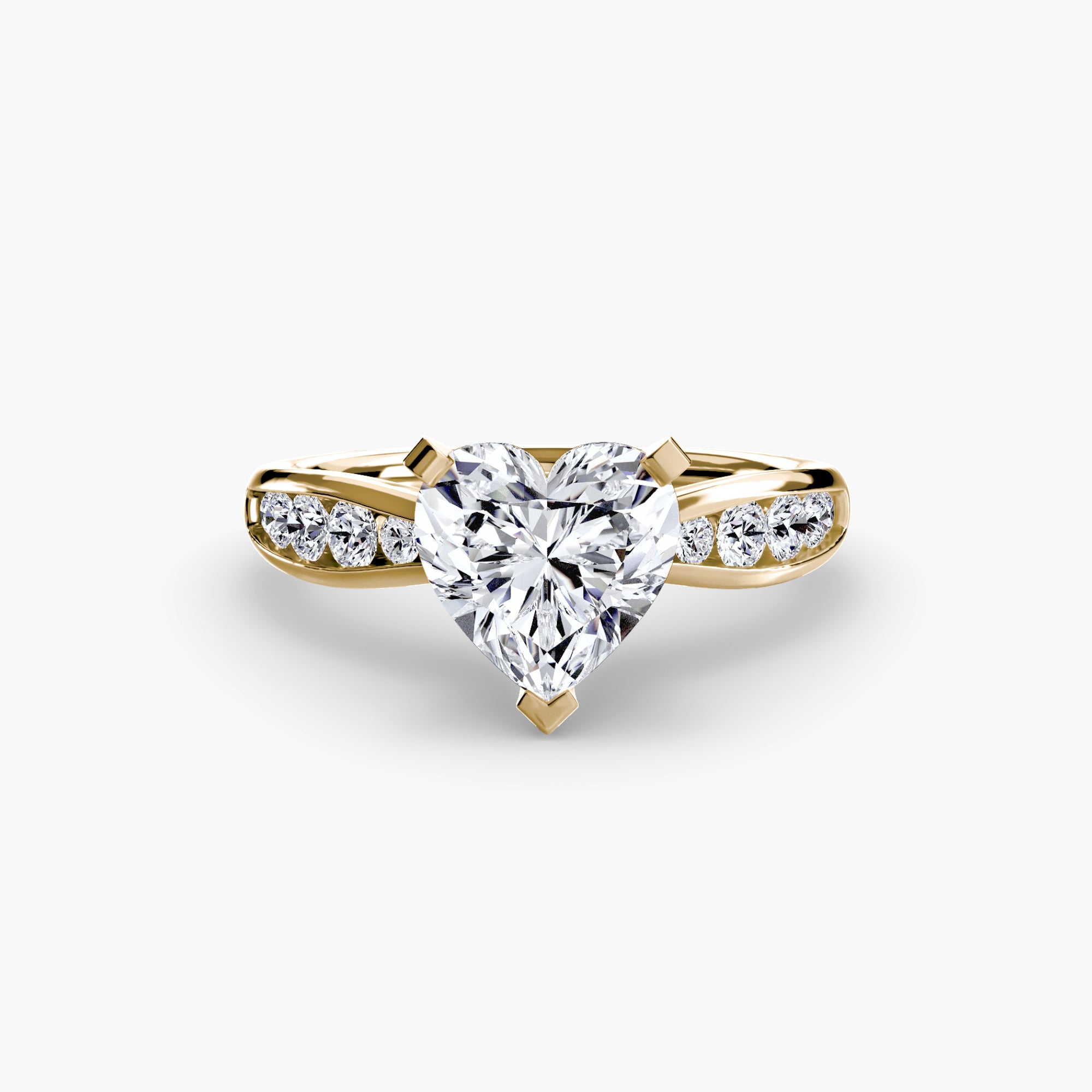 Anello solitario con pavé sottile — montatura, 2,3 mm