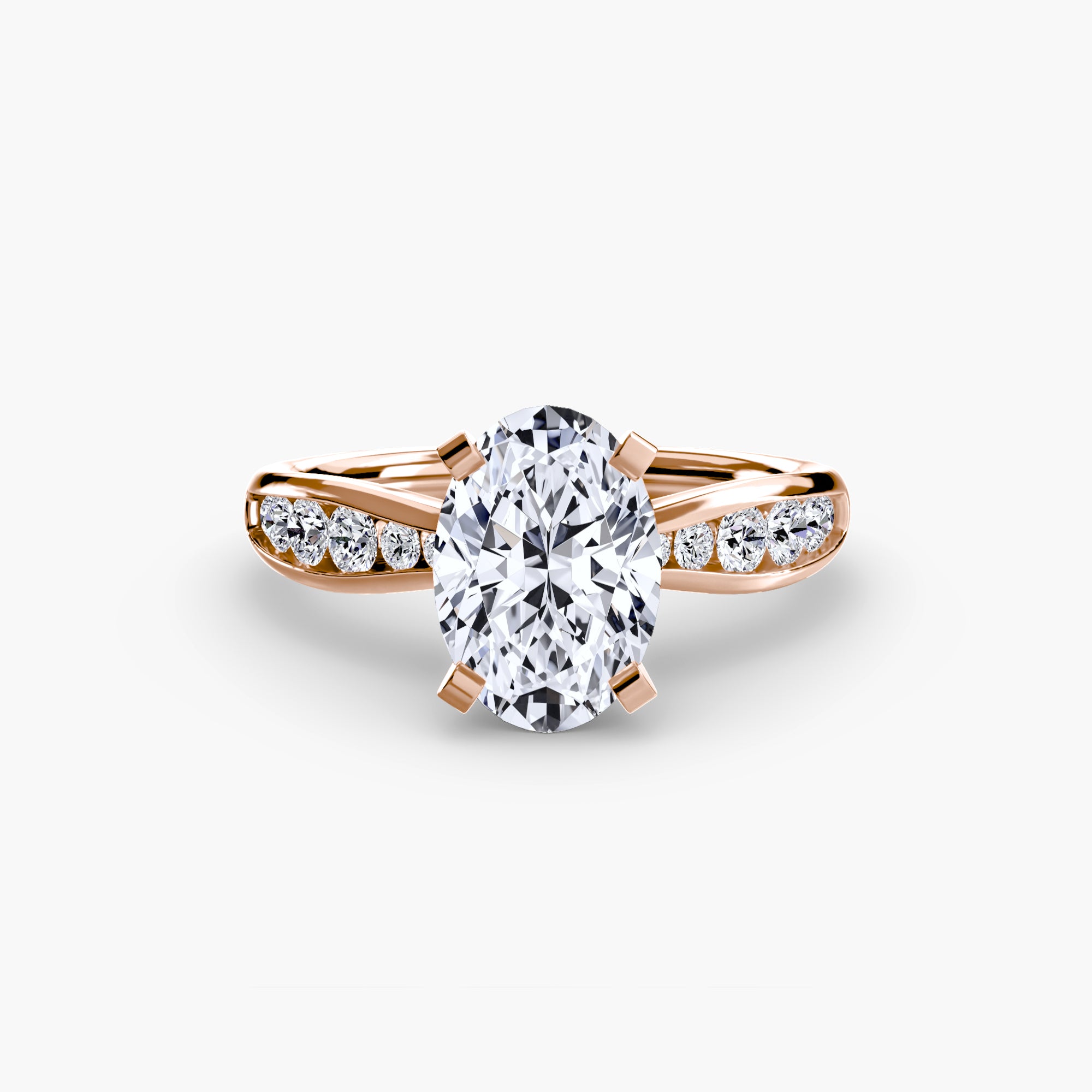 Anello solitario con pavé sottile — montatura, 2,3 mm