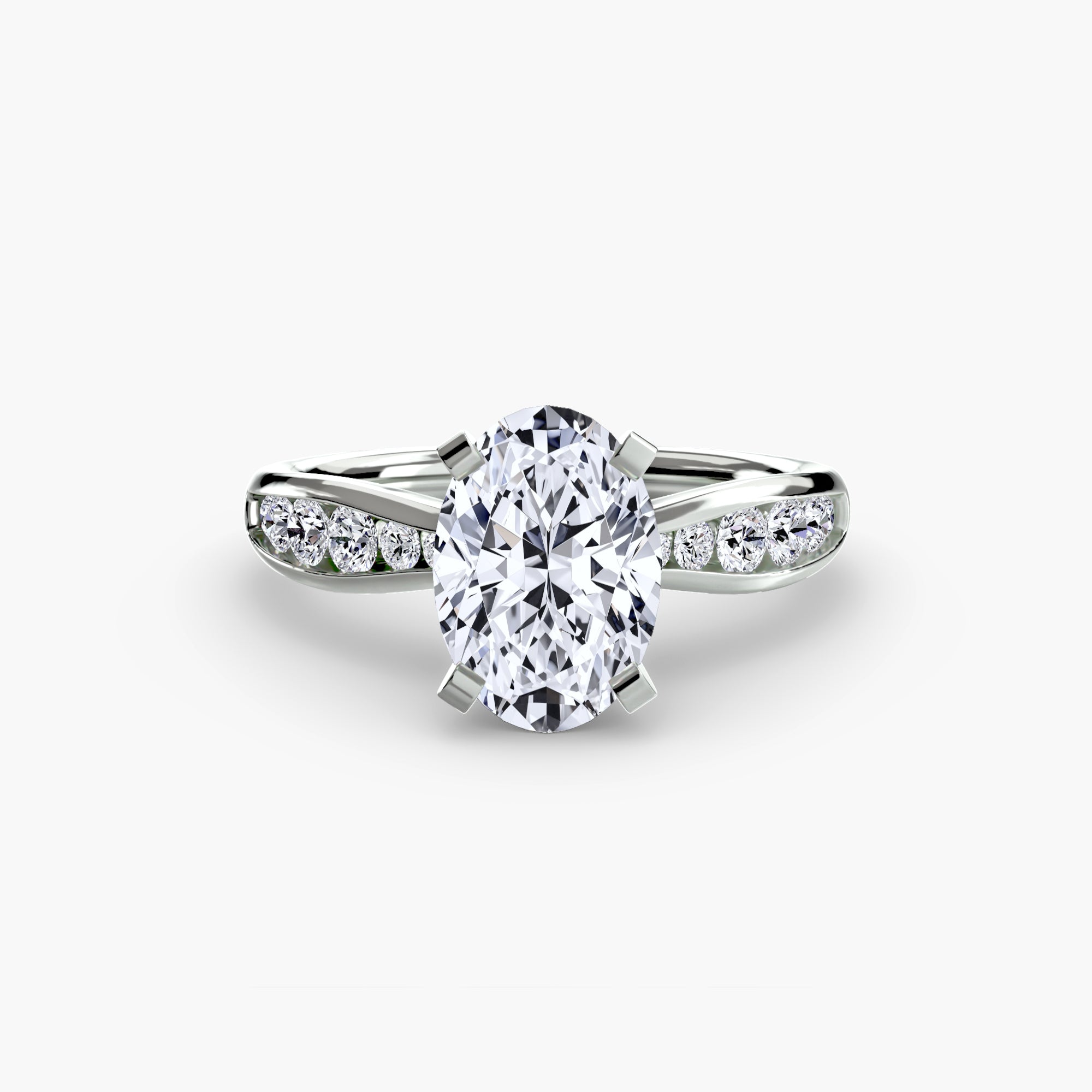 Anello solitario con pavé sottile — montatura, 2,3 mm