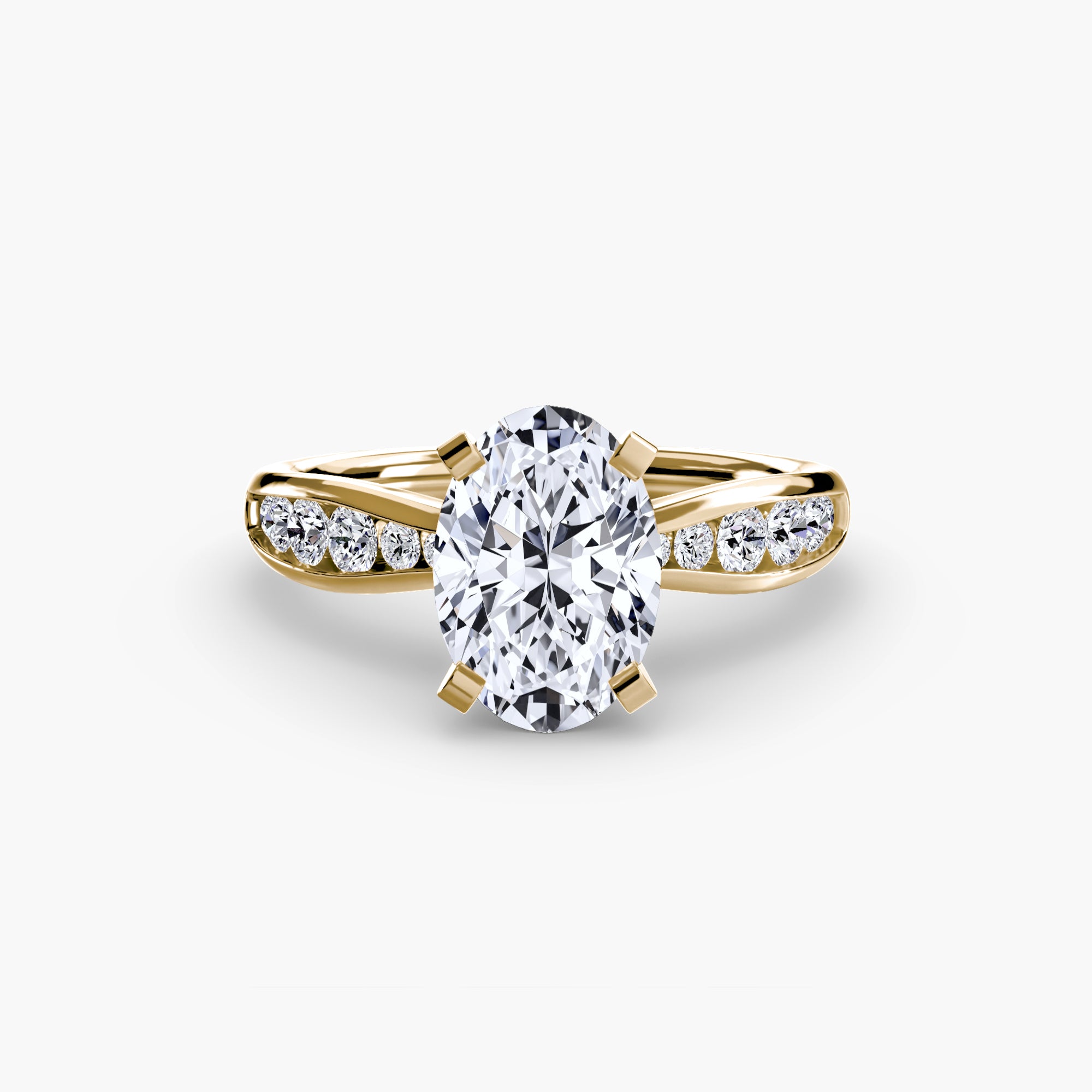 Anello solitario con pavé sottile — montatura, 2,3 mm