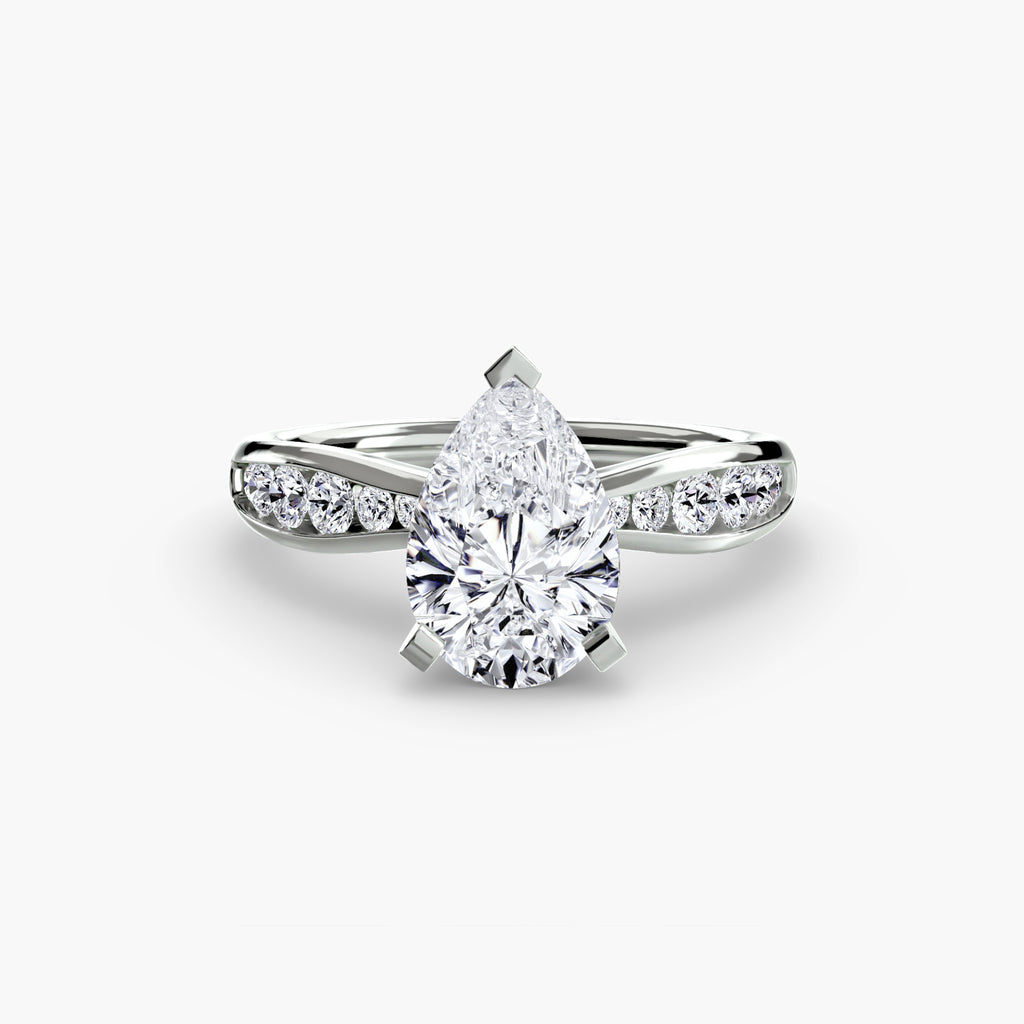 Anello solitario con pavé sottile — montatura, 2,3 mm
