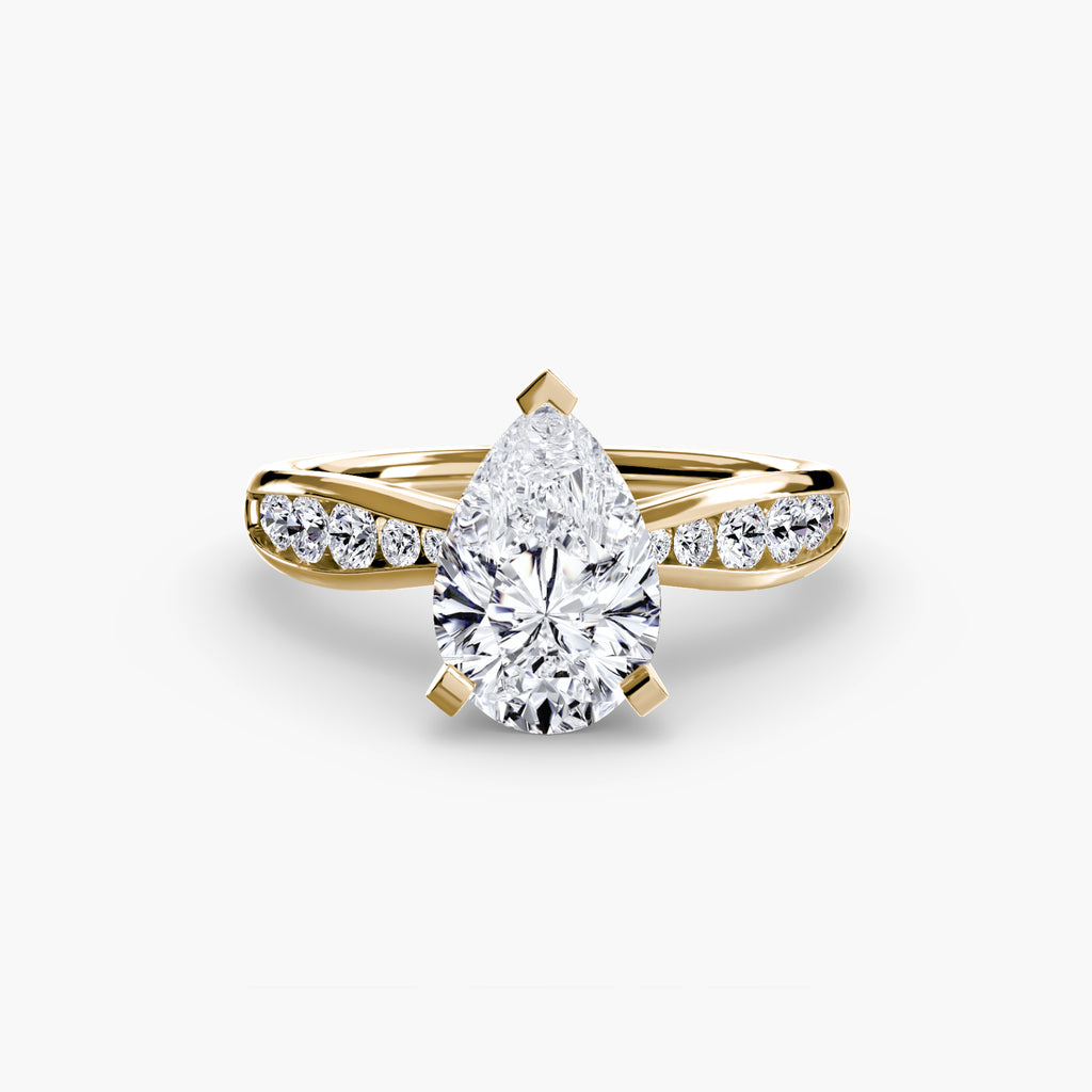 Anello solitario con pavé sottile — montatura, 2,3 mm