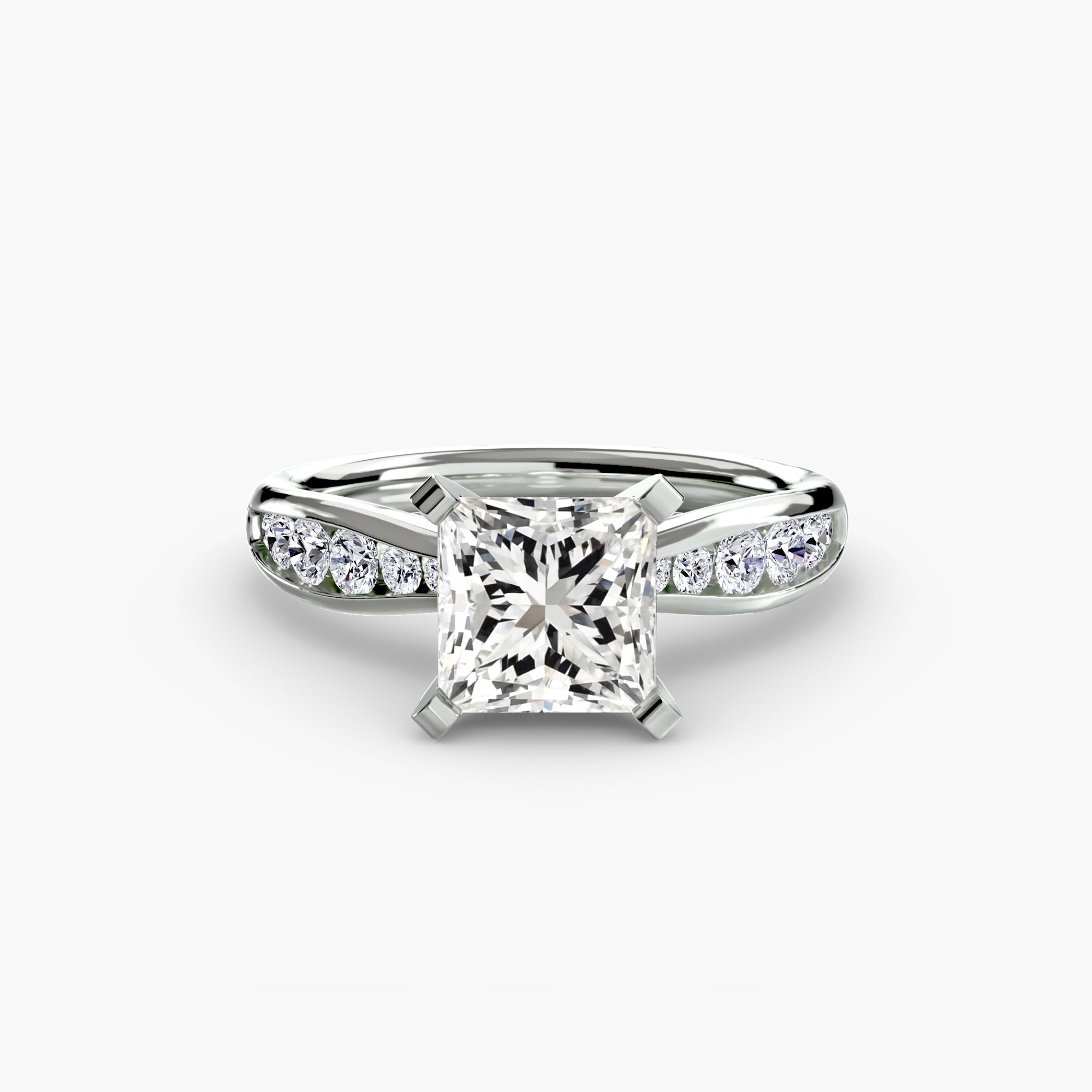 Anello solitario con pavé sottile — montatura, 2,3 mm