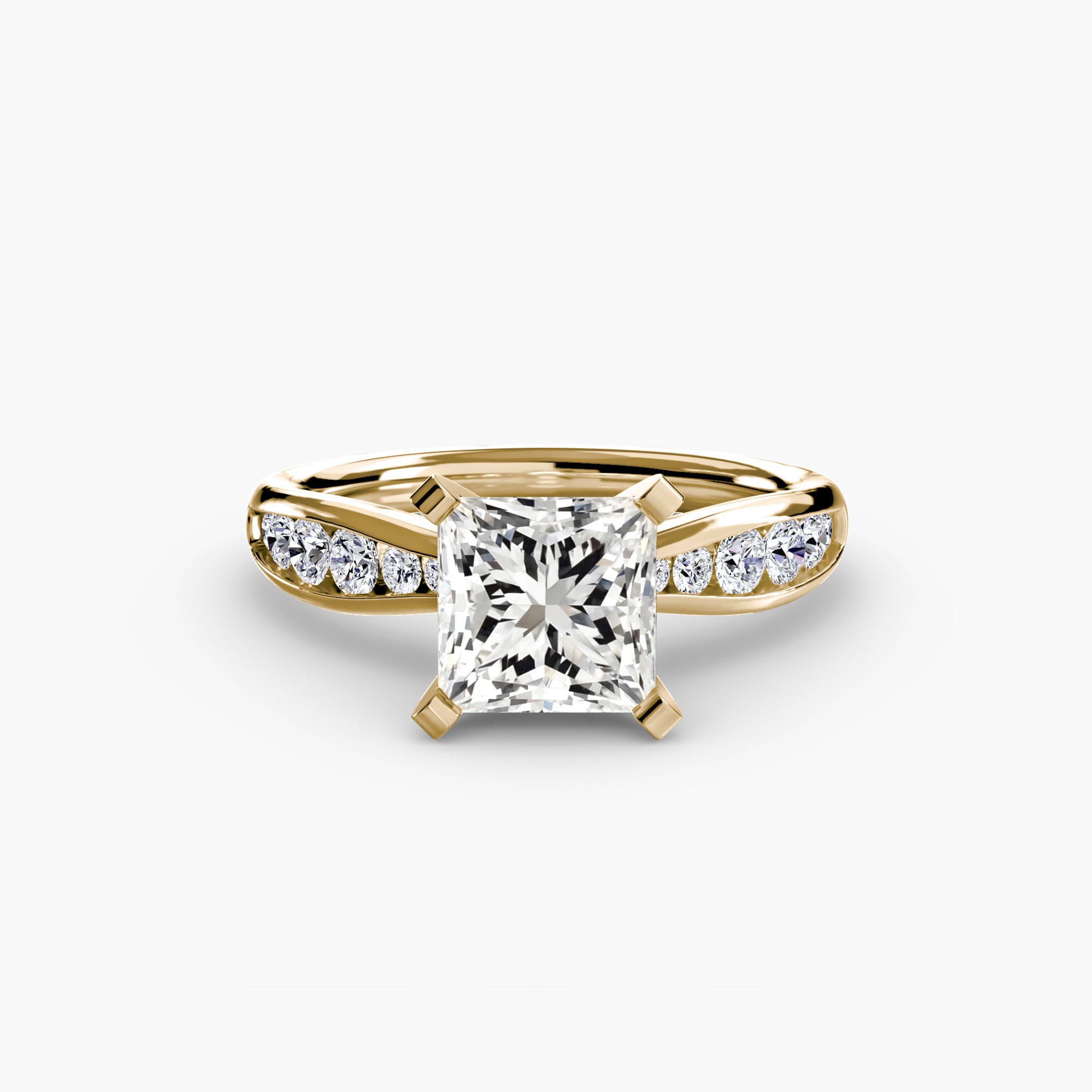 Anello solitario con pavé sottile — montatura, 2,3 mm