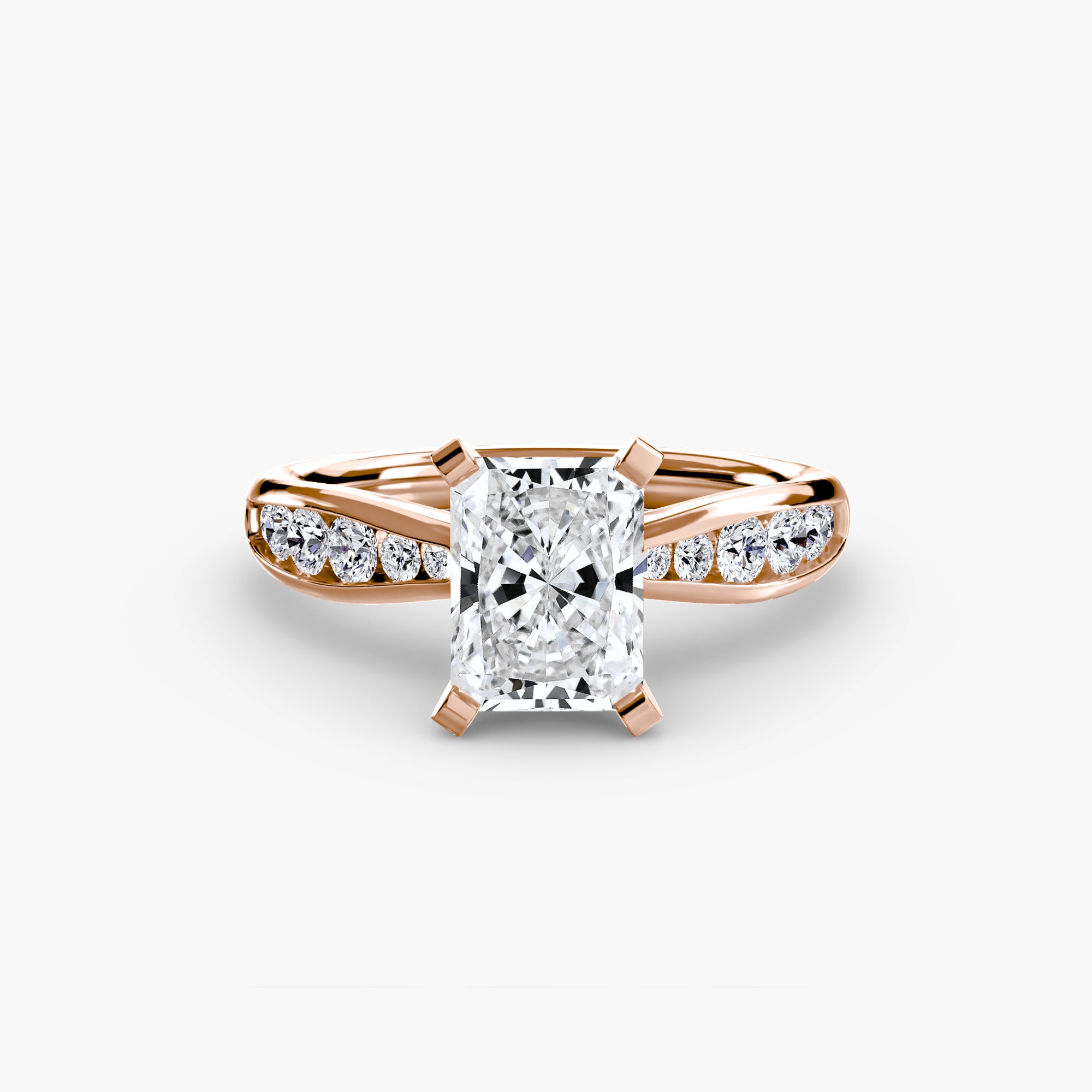 Anello solitario con pavé sottile — montatura, 2,3 mm