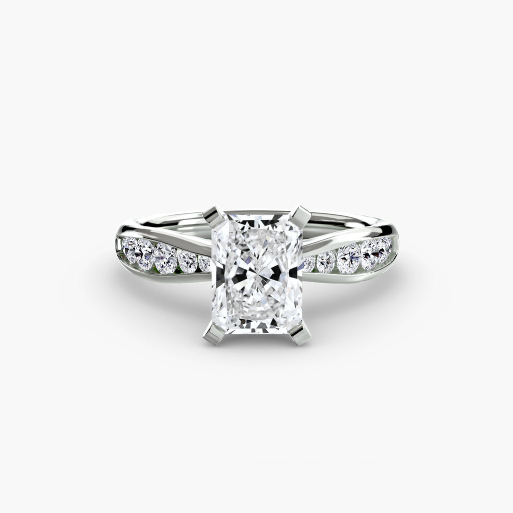 Anello solitario con pavé sottile — montatura, 2,3 mm