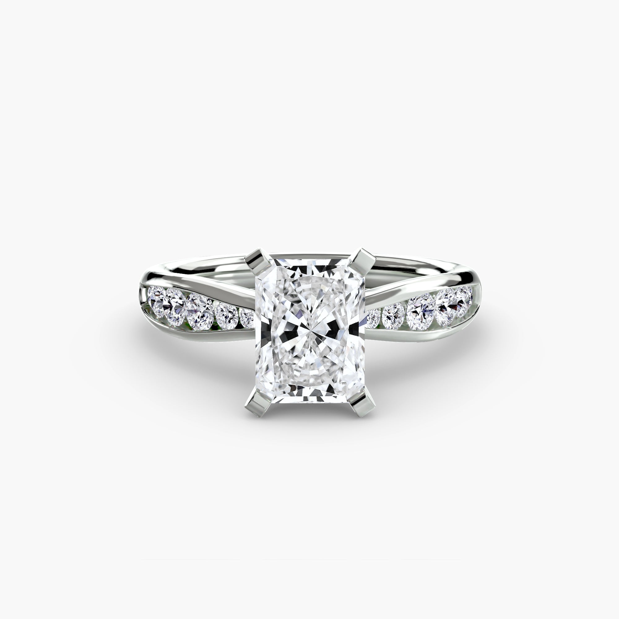Anello solitario con pavé sottile — montatura, 2,3 mm