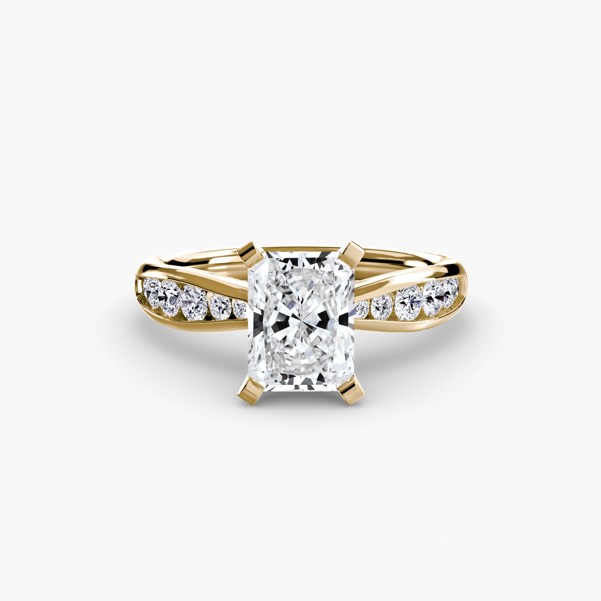 Anello solitario con pavé sottile — montatura, 2,3 mm