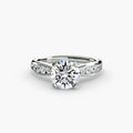 Anello solitario con pavé sottile — montatura, 2,3 mm