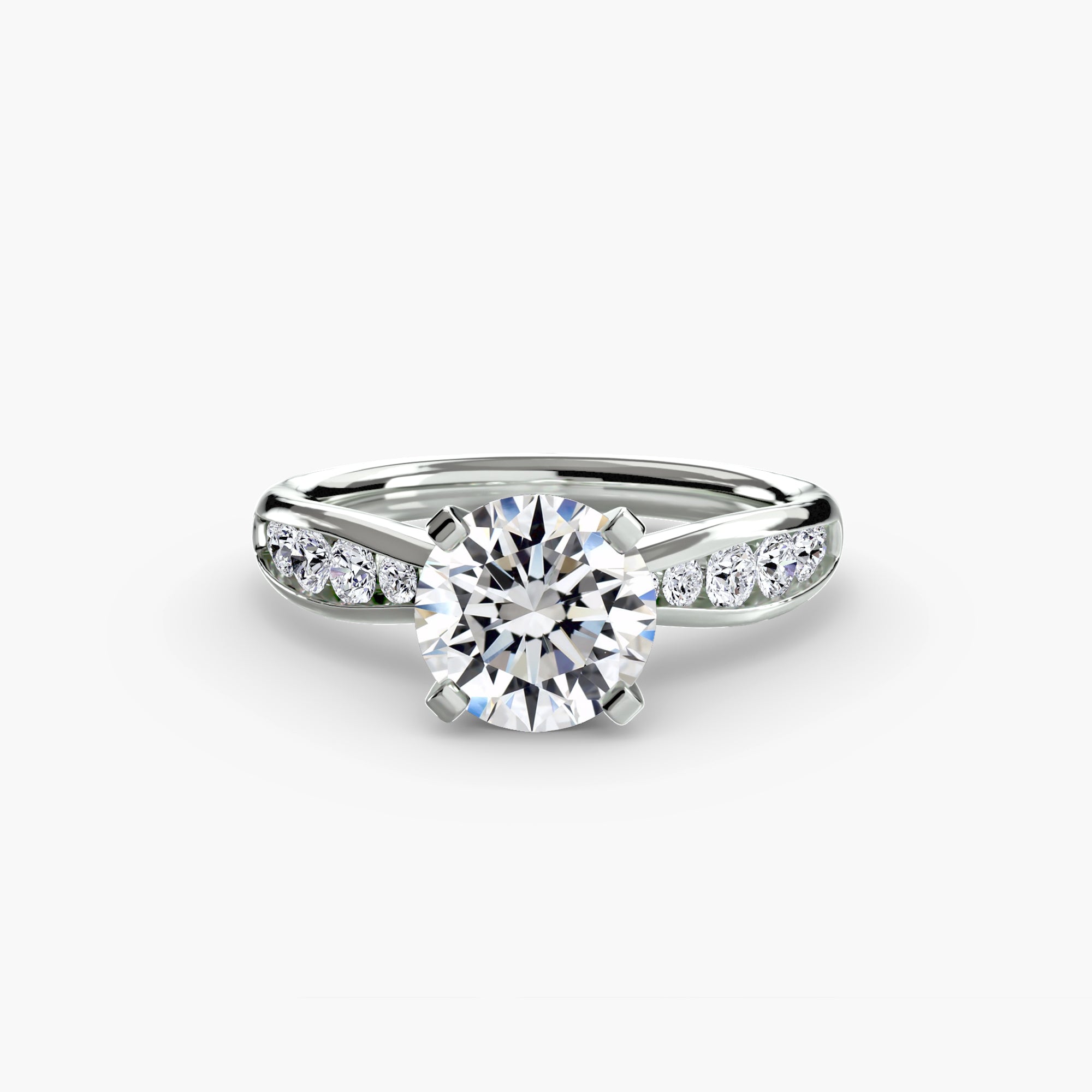 Anello solitario con pavé sottile — montatura, 2,3 mm