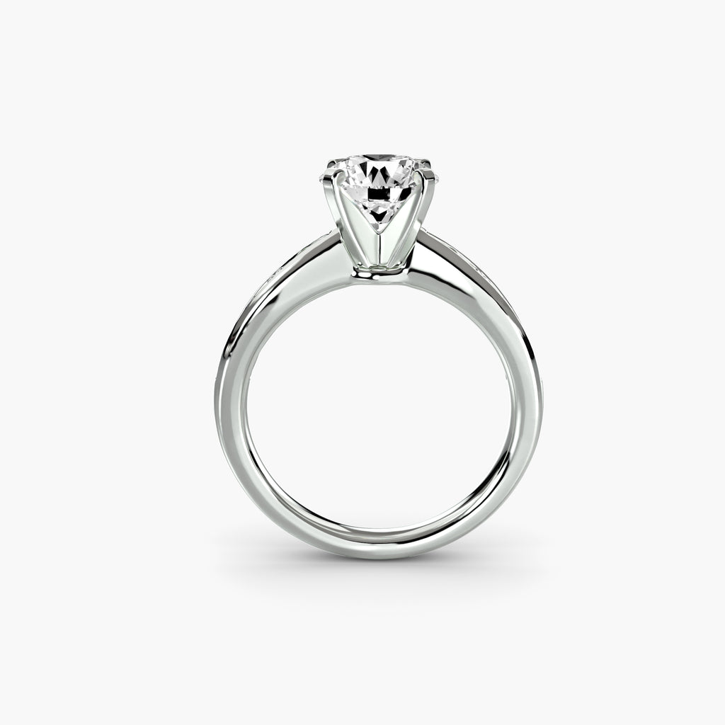 Anello solitario con pavé sottile — montatura, 2,3 mm