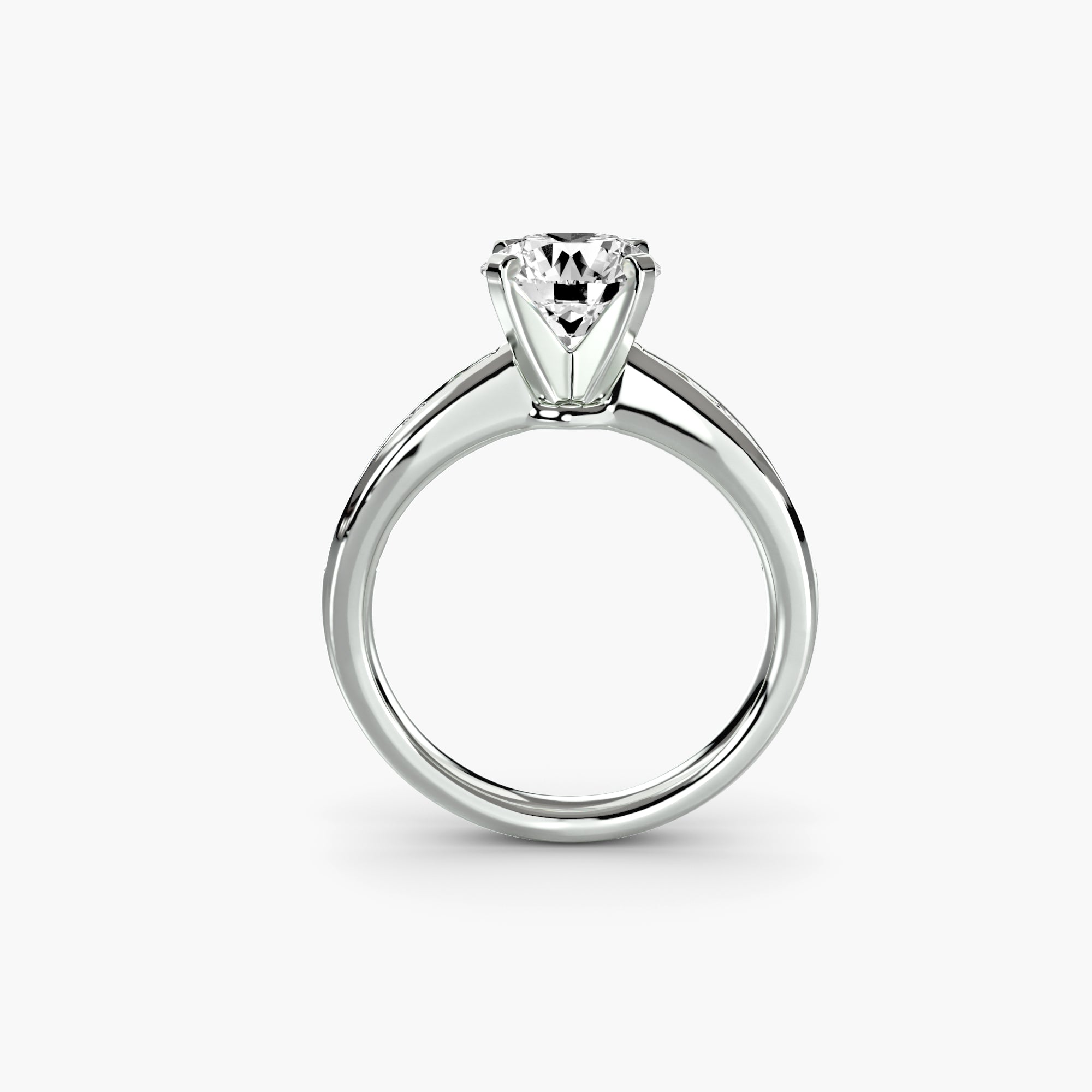 Anello solitario con pavé sottile — montatura, 2,3 mm