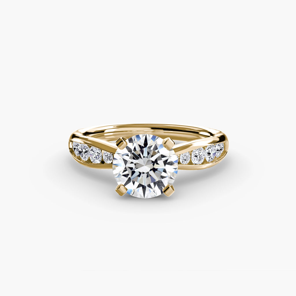 Anello solitario con pavé sottile — montatura, 2,3 mm