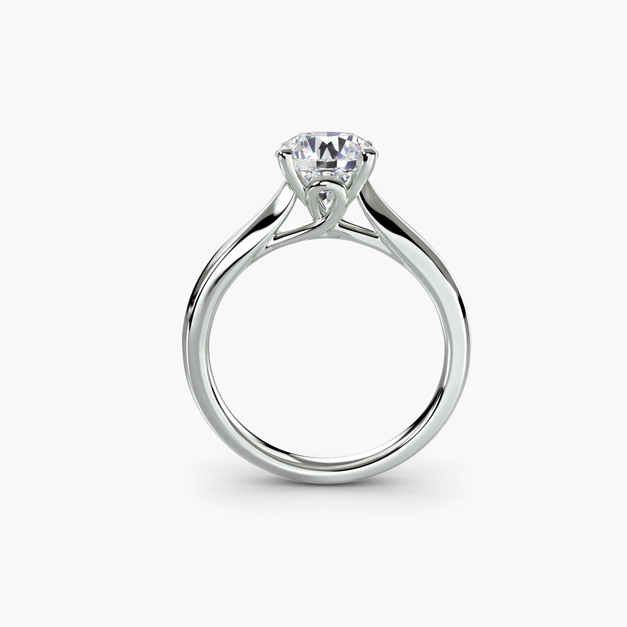 Anello solitario essenziale — montatura, gambo 2,4 mm
