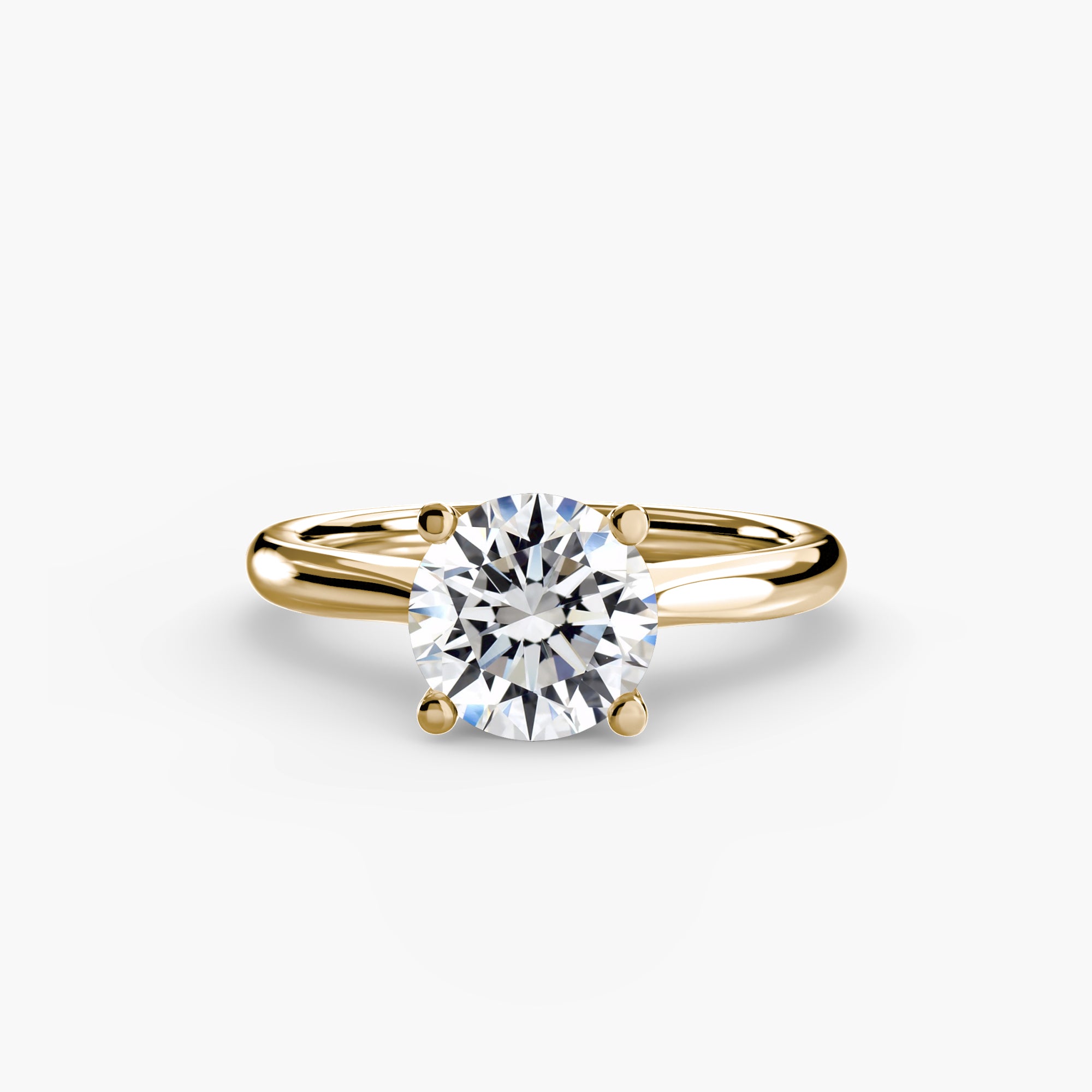 Anello solitario essenziale — montatura, gambo 2,4 mm