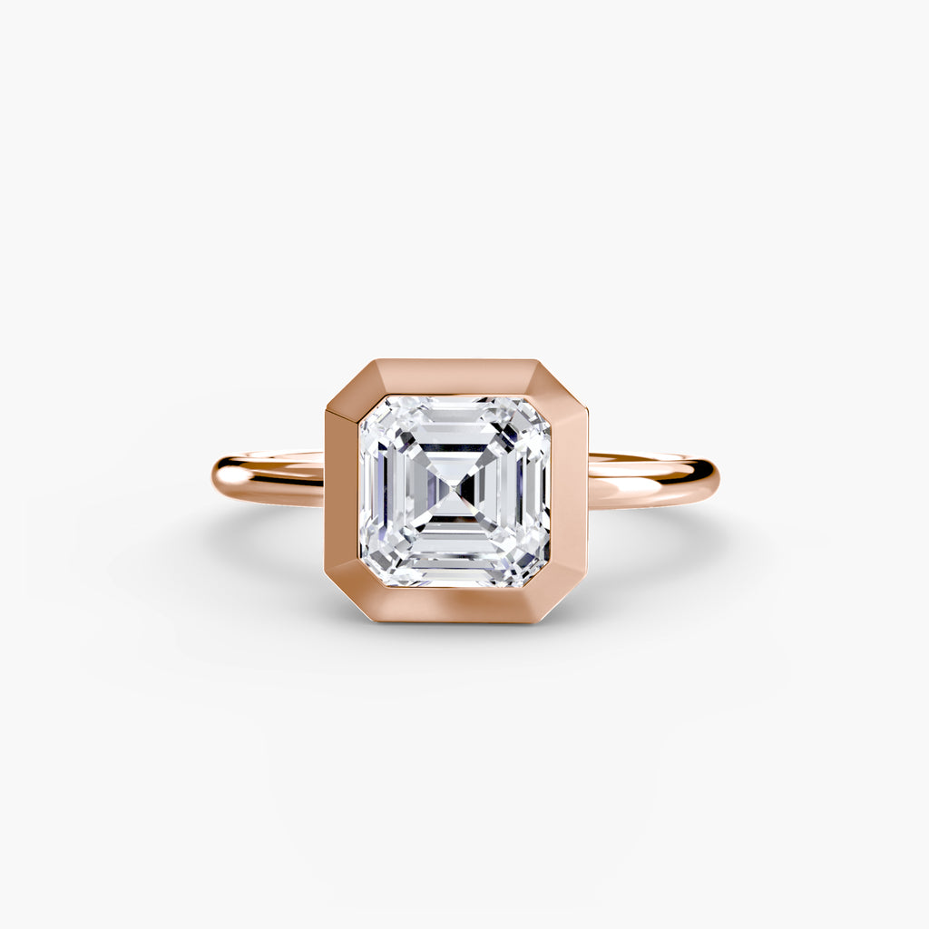 Anello solitario con castone bezel — montatura