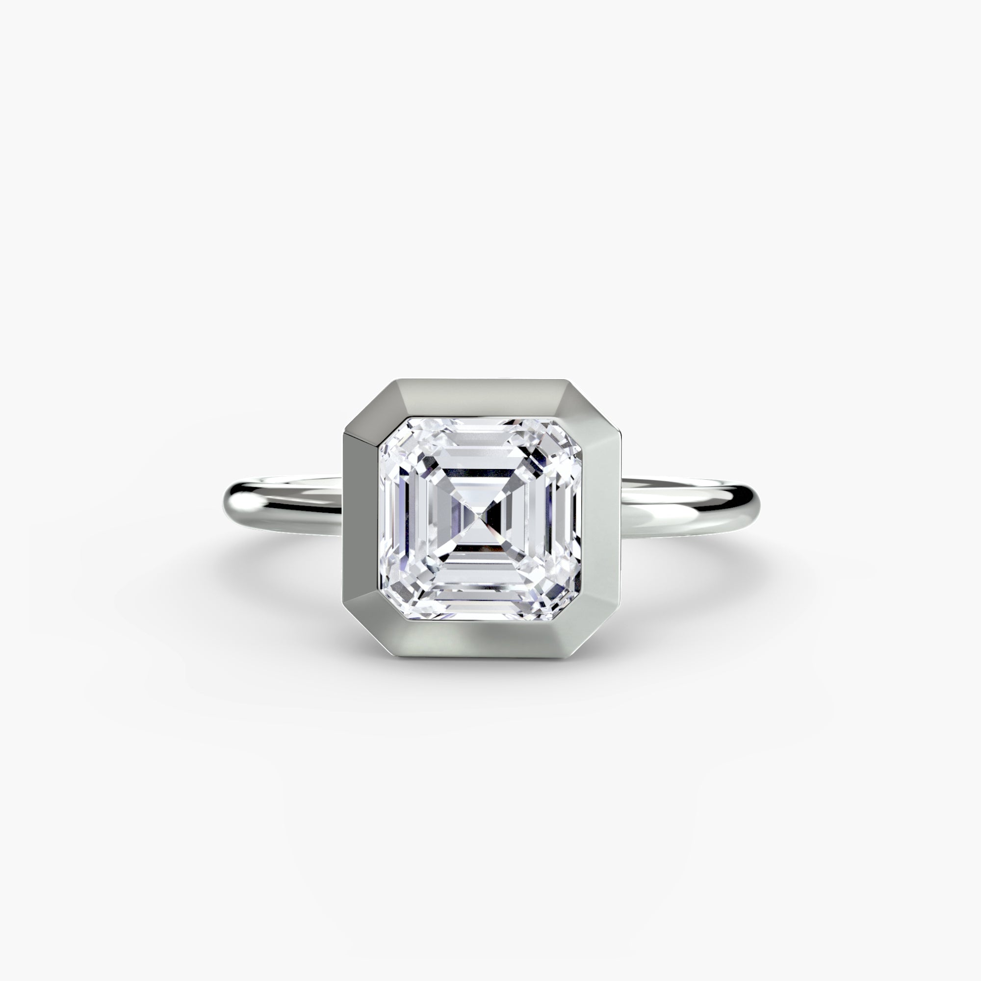 Anello solitario con castone bezel — montatura
