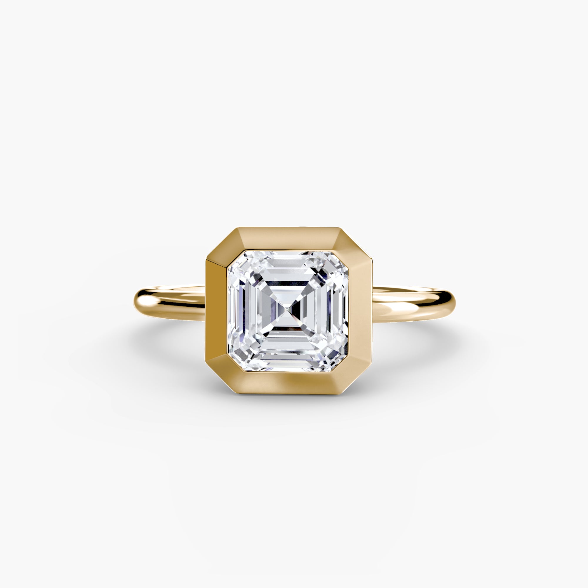Anello solitario con castone bezel — montatura