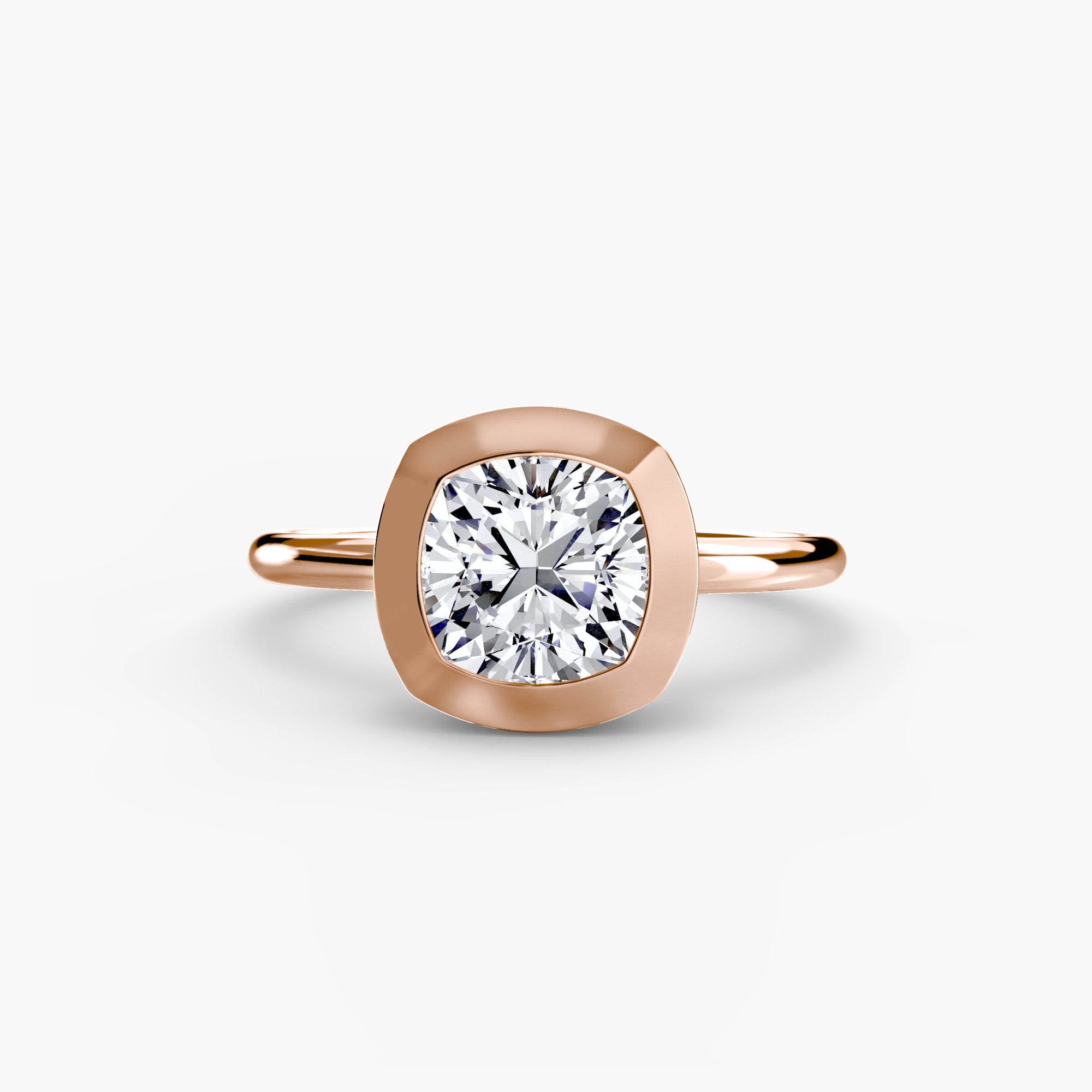 Anello solitario con castone bezel — montatura