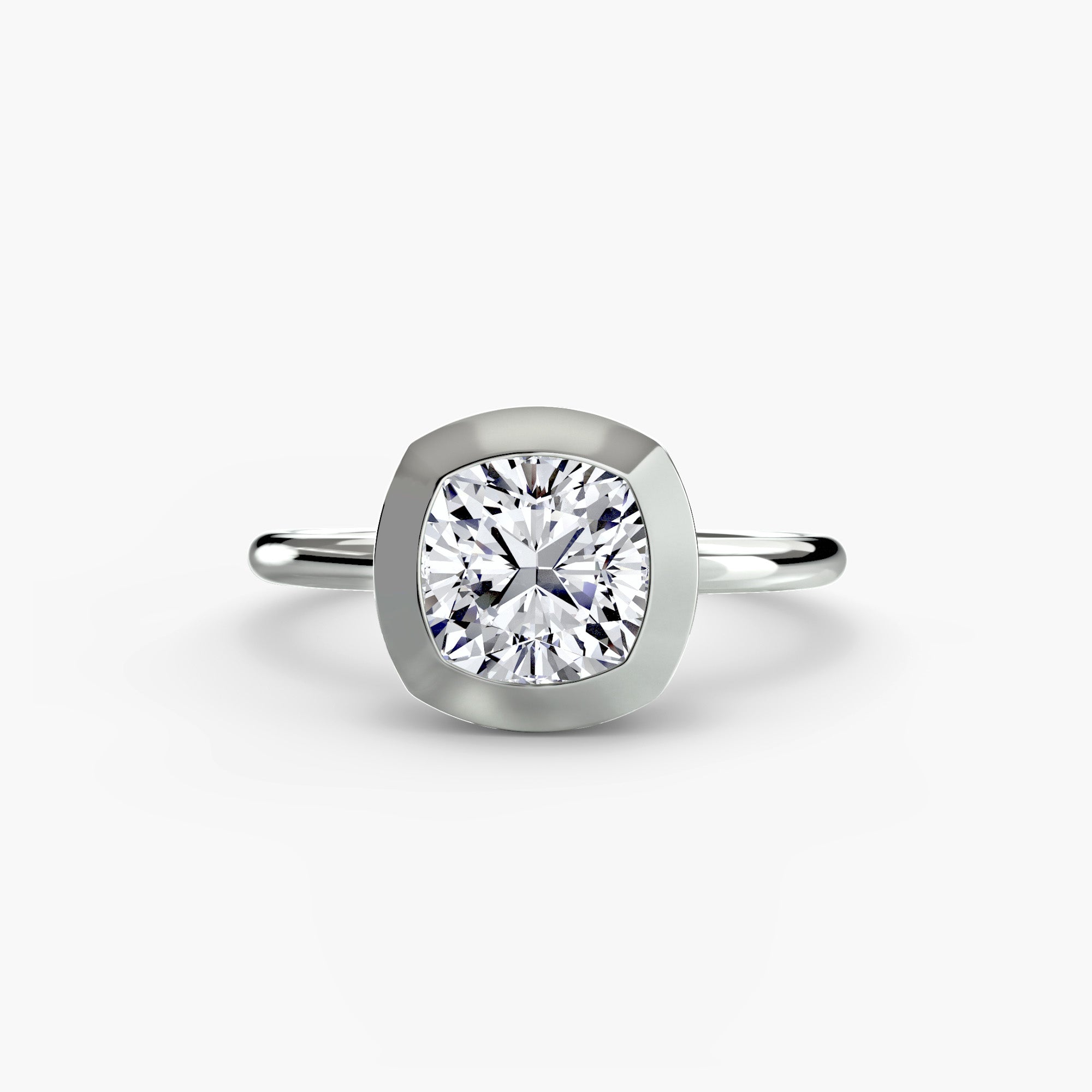 Anello solitario con castone bezel — montatura