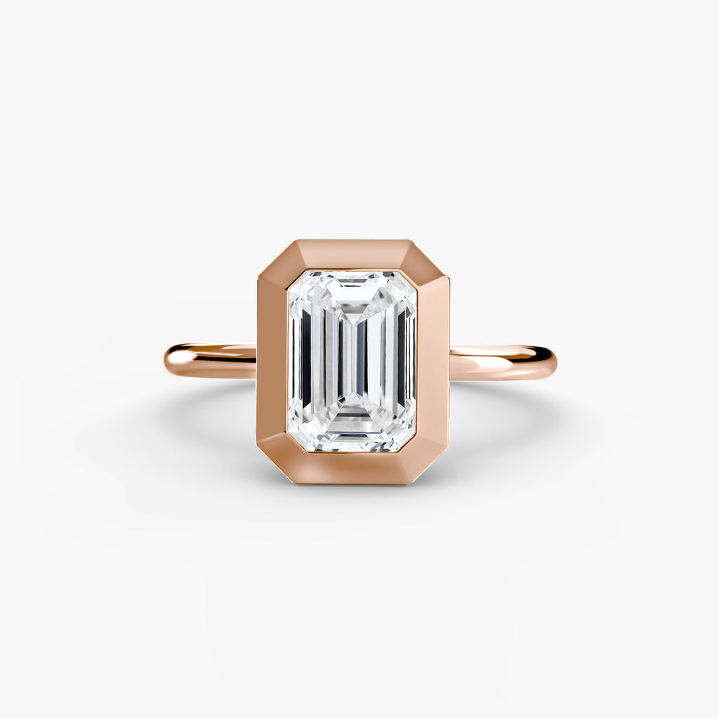 Anello solitario con castone bezel — montatura