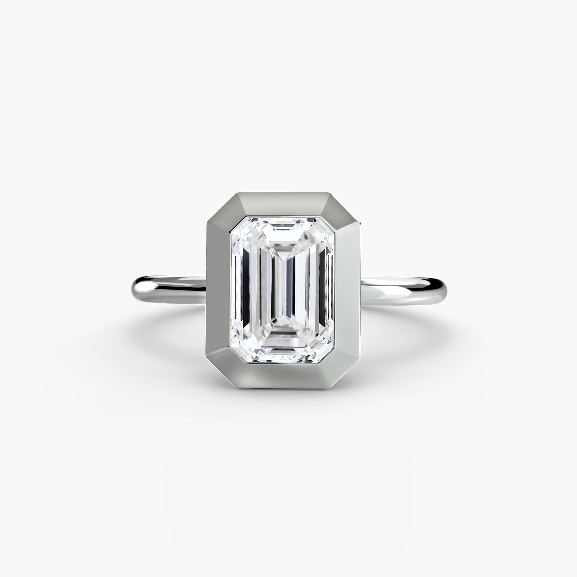 Anello solitario con castone bezel — montatura