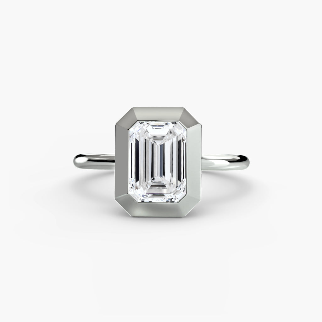 Anello solitario con castone bezel — montatura