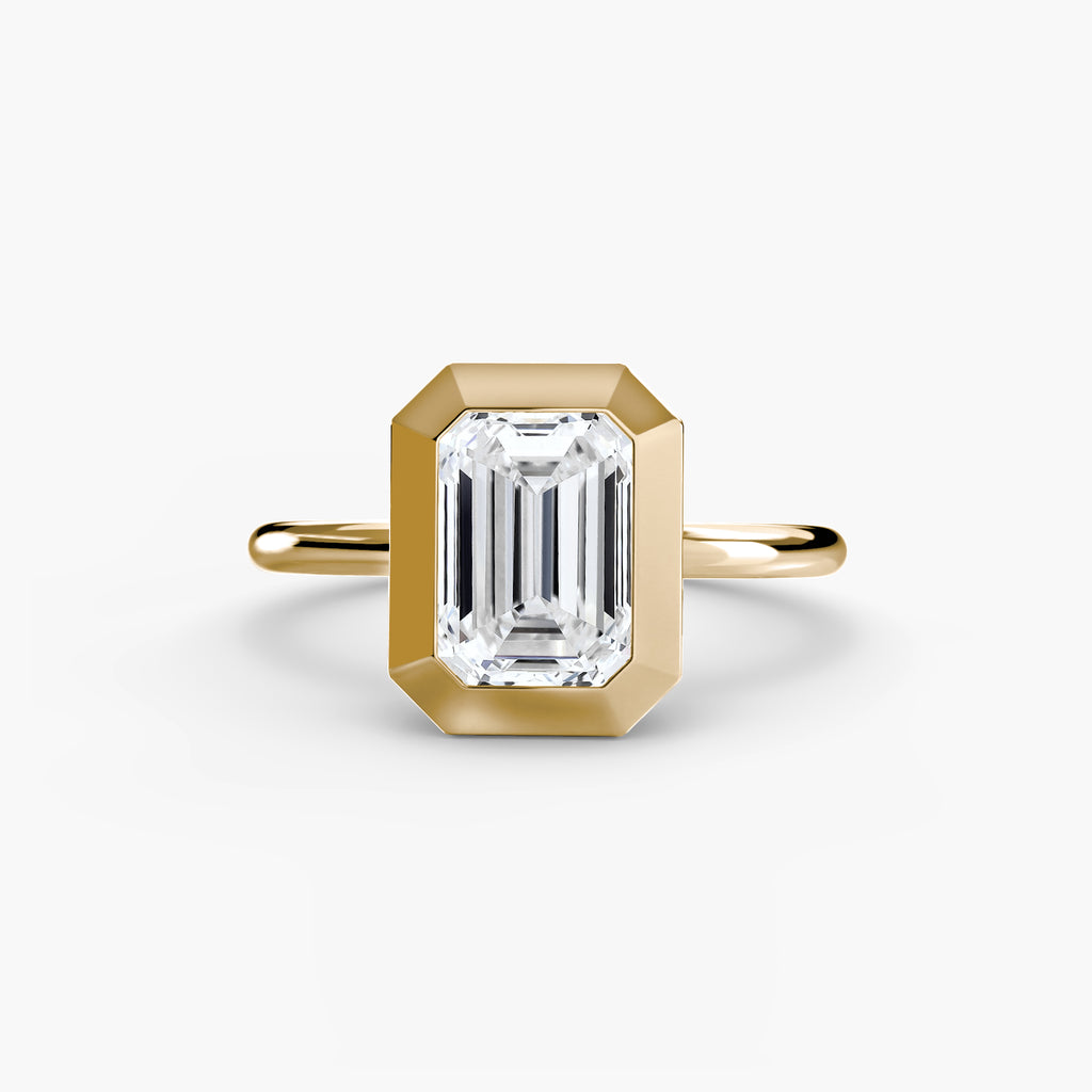 Anello solitario con castone bezel — montatura