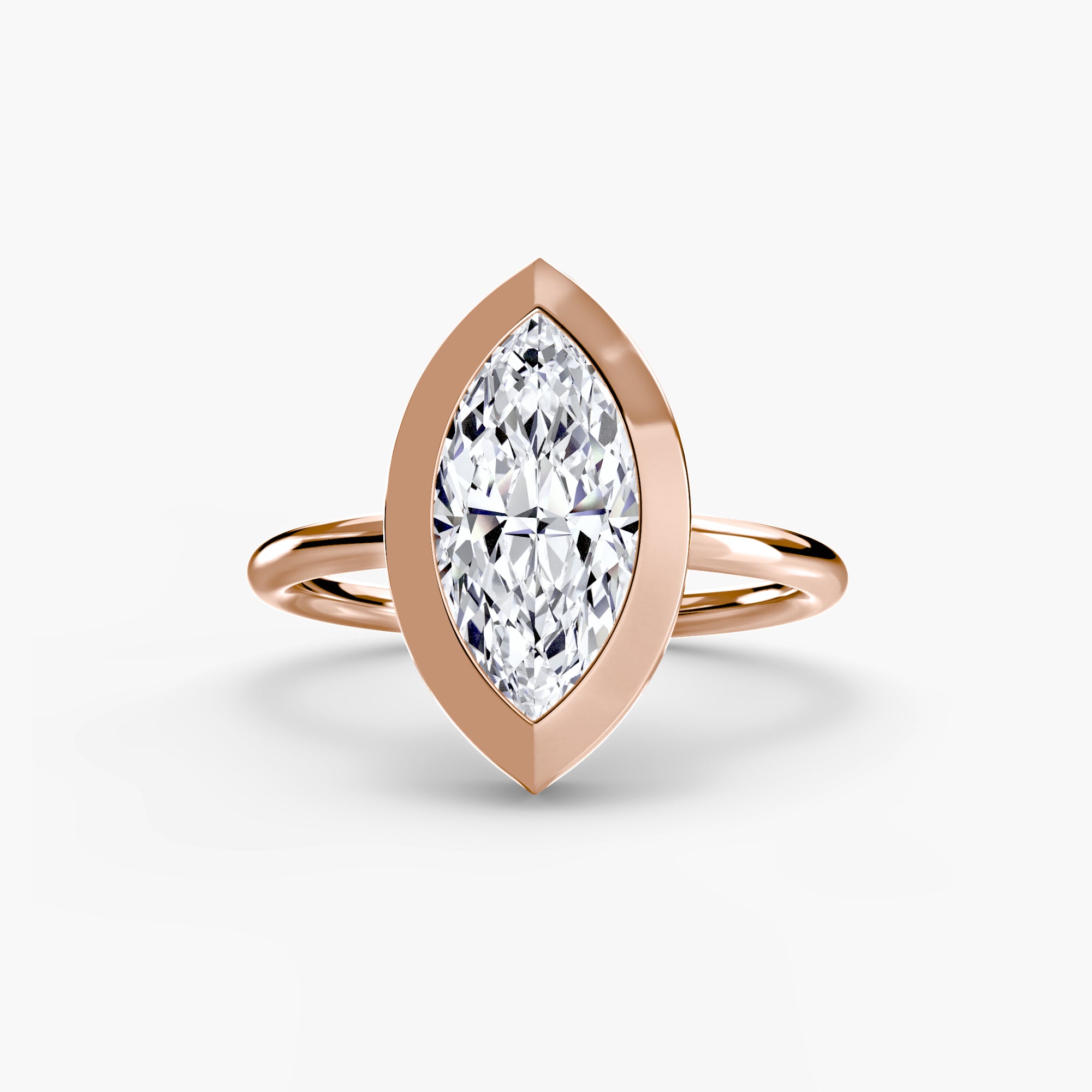 Anello solitario con castone bezel — montatura
