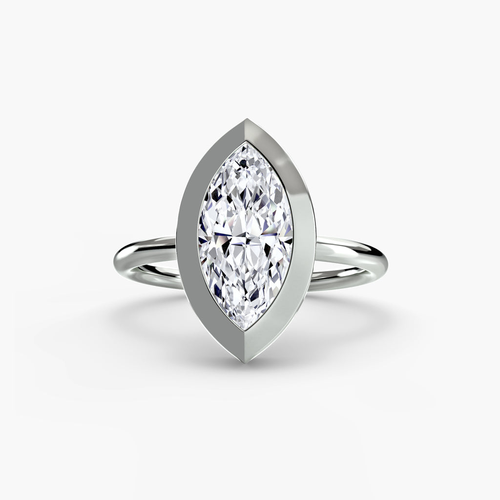 Anello solitario con castone bezel — montatura