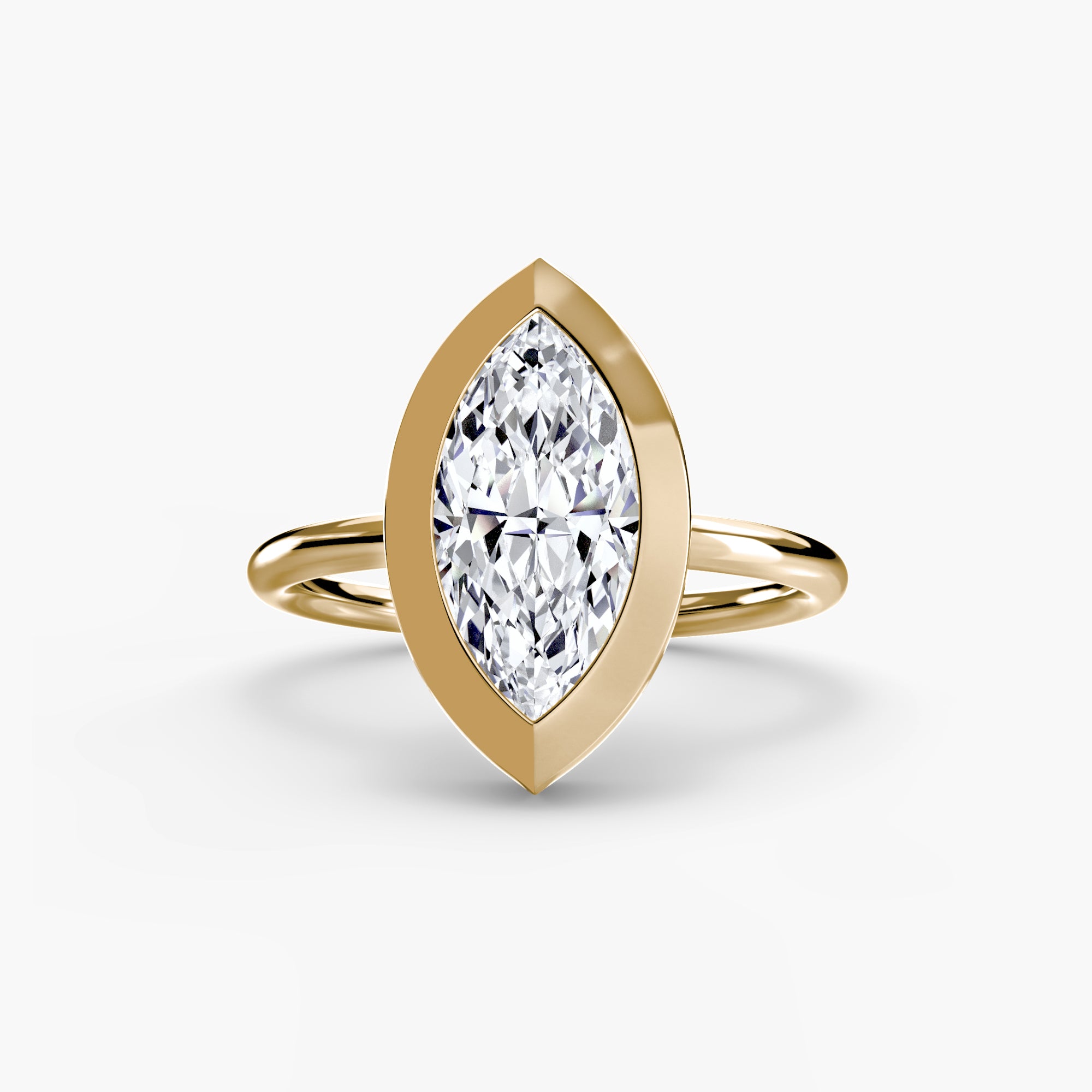 Anello solitario con castone bezel — montatura