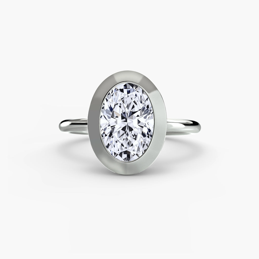 Anello solitario con castone bezel — montatura