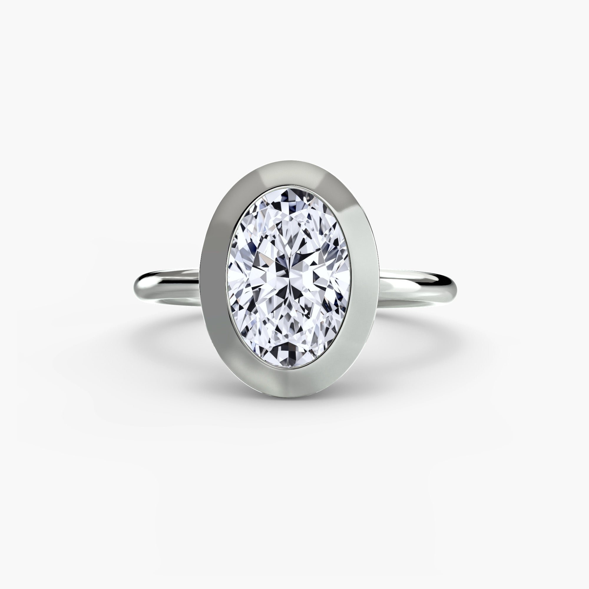 Anello solitario con castone bezel — montatura